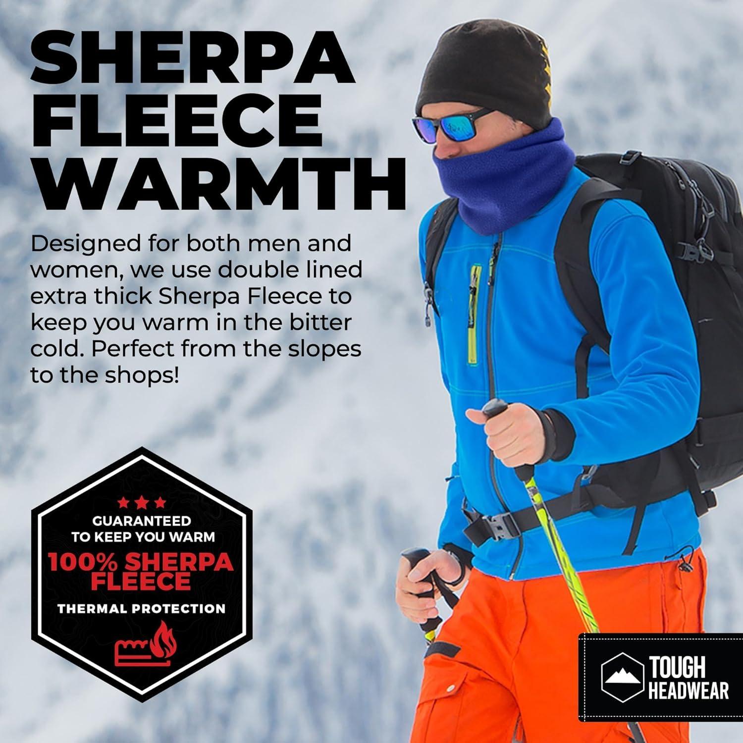 imageTough Headwear Winter Neck Warmer Warm Fleece Neck Gaiters For Men Women Ski Gaiter Face Mask For Cold Weather Neck ScarfNavy Blue