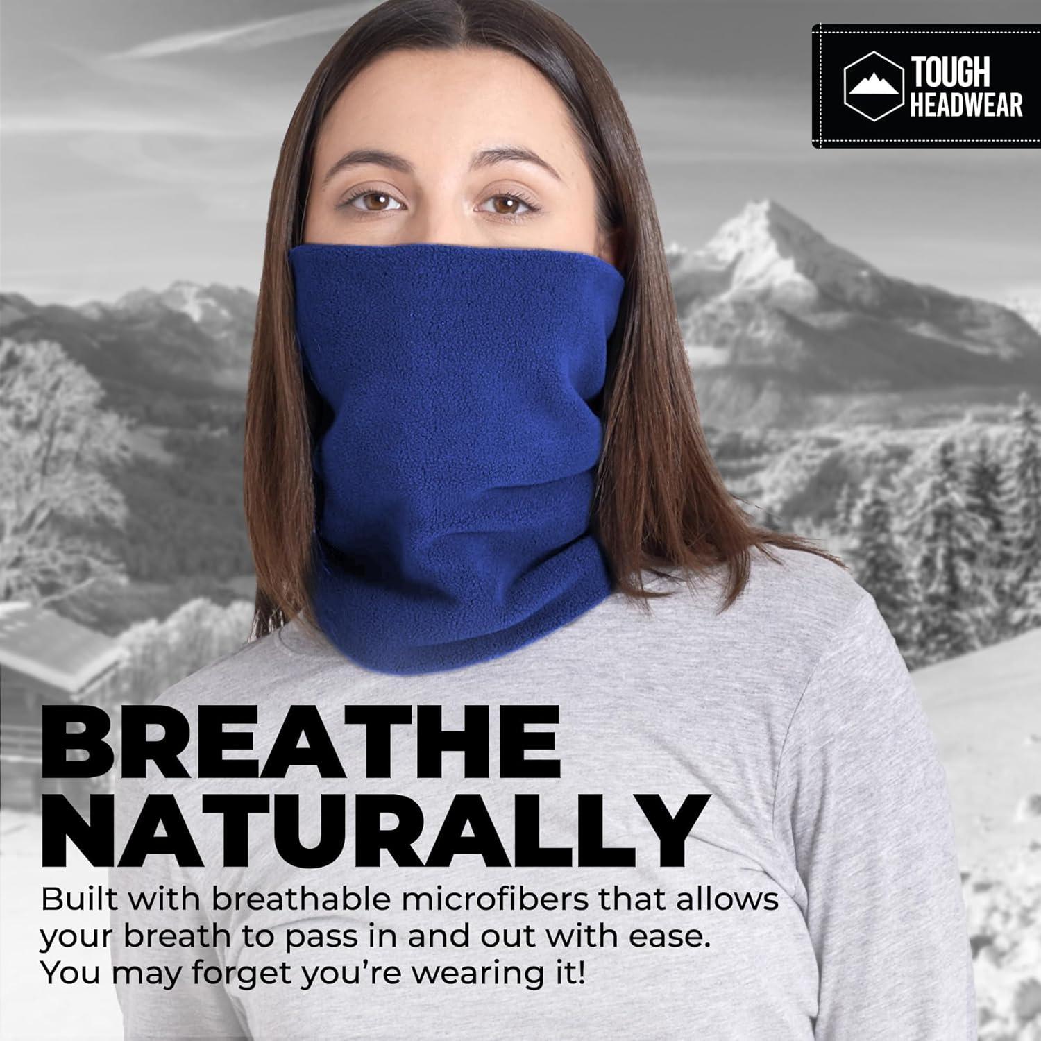 imageTough Headwear Winter Neck Warmer Warm Fleece Neck Gaiters For Men Women Ski Gaiter Face Mask For Cold Weather Neck ScarfNavy Blue