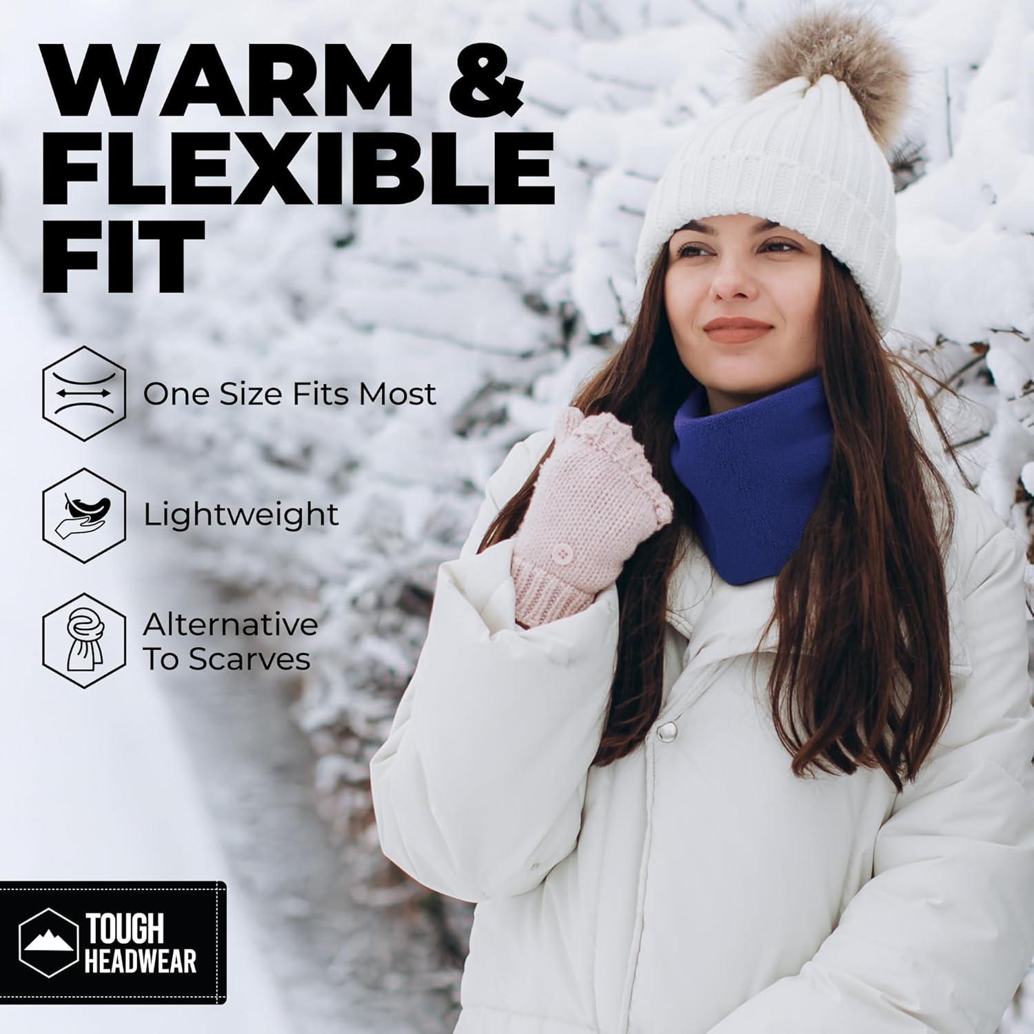 imageTough Headwear Winter Neck Warmer Warm Fleece Neck Gaiters For Men Women Ski Gaiter Face Mask For Cold Weather Neck ScarfNavy Blue