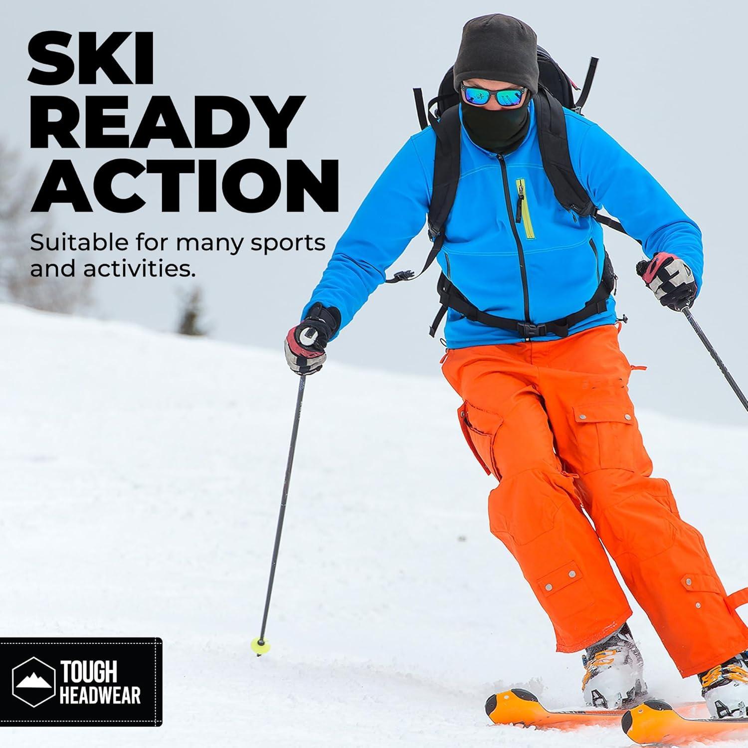 imageTough Headwear Winter Neck WarmerFleece Balaclava Ski Mask For Men ampamp Women Cold Weather Motorcycle Helmet LinerBlack