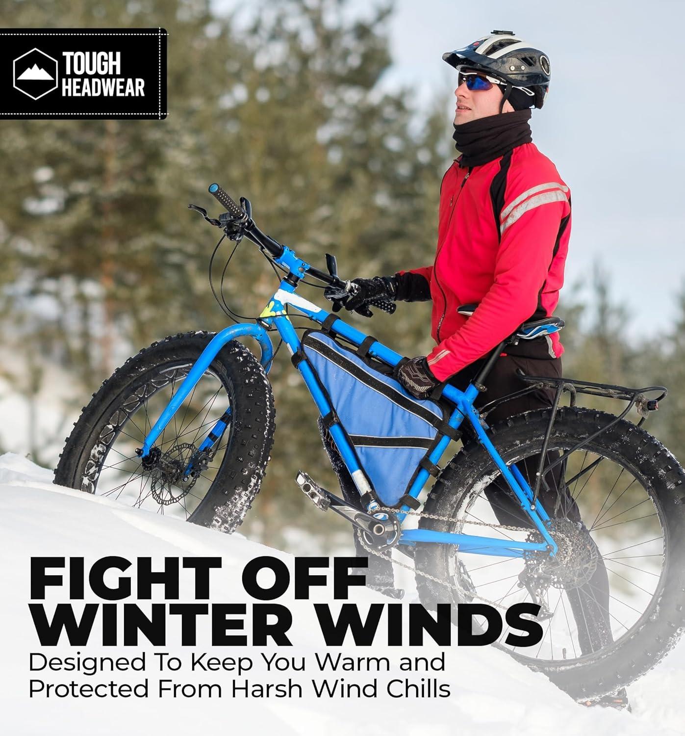 imageTough Headwear Winter Neck WarmerFleece Balaclava Ski Mask For Men ampamp Women Cold Weather Motorcycle Helmet LinerBlack