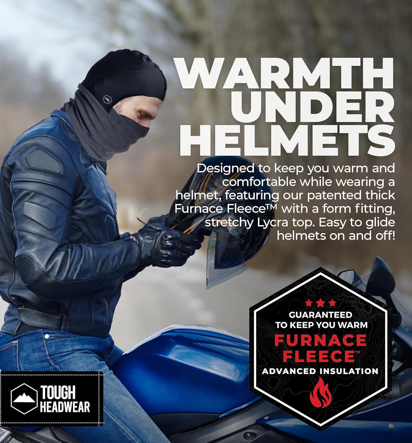 imageTough Headwear Winter Neck WarmerFleece Balaclava Ski Mask For Men ampamp Women Cold Weather Motorcycle Helmet LinerGray