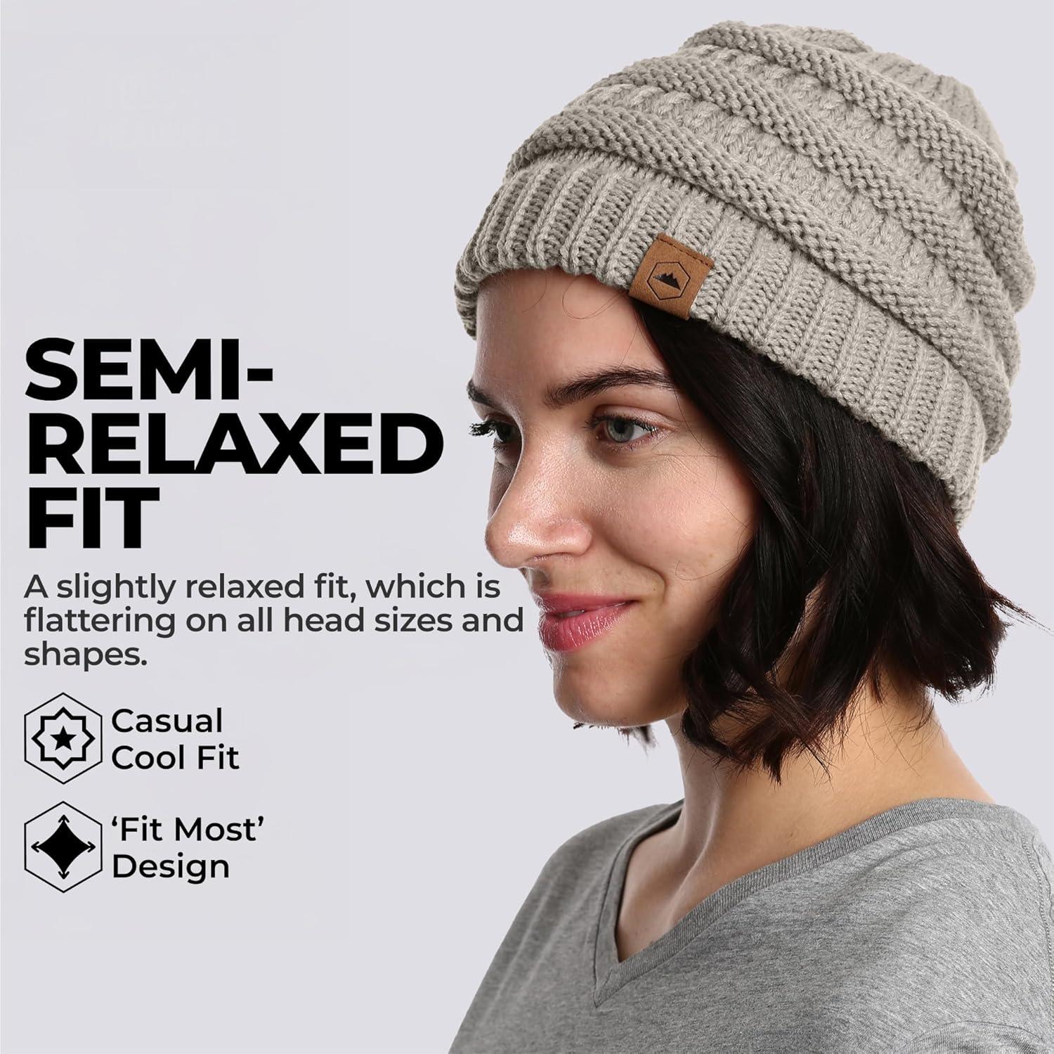 imageTough Headwear Womens Winter Hat  Warm Chunky Cable Knit Beanies  Winter Beanie Hats for Women Cold Weather  Beanies WomenBkbg