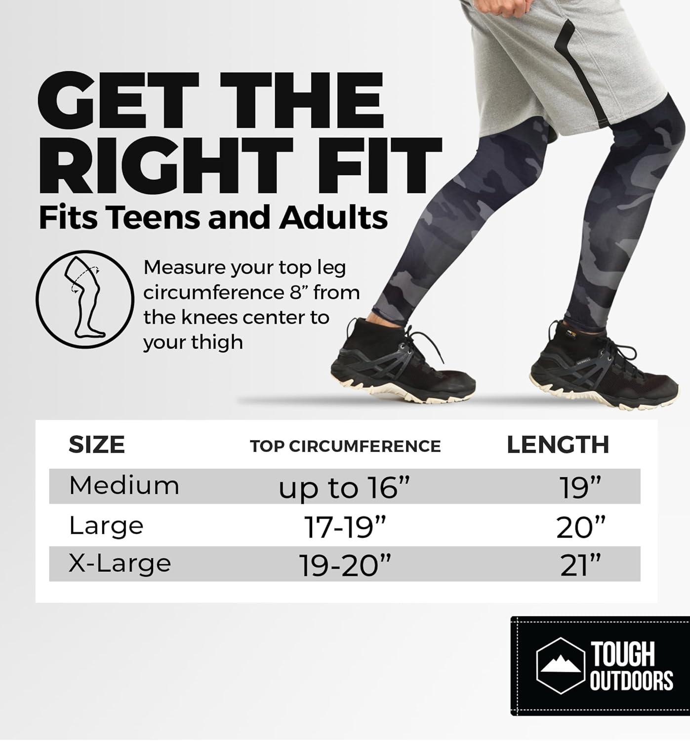 imageTough Outdoors Compression Leg Sleeves  Full Leg Compression Sleeve for Men ampamp Women UV Leg Sleeves  Cycling Leg WarmersArctic Camo