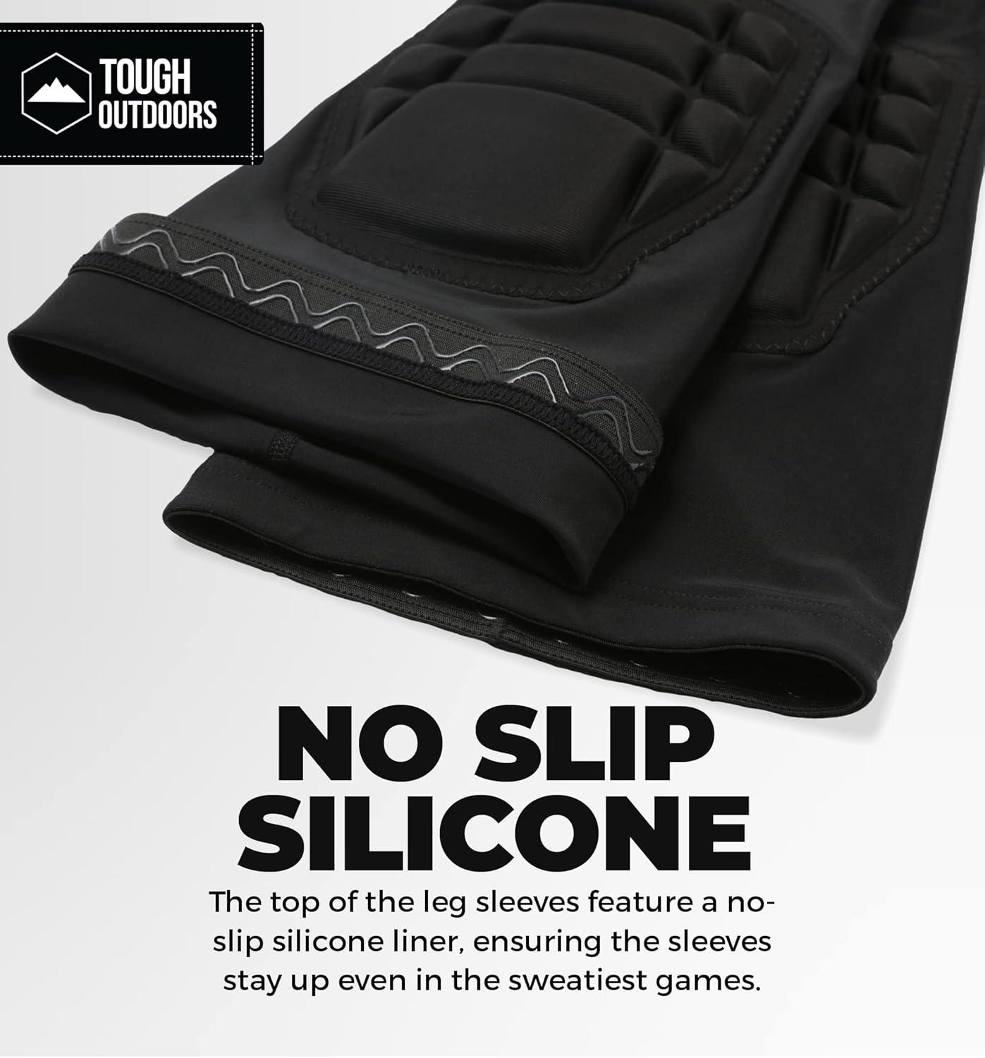 imageTough Outdoors Compression Leg Sleeves  Full Leg Compression Sleeve for Men ampamp Women UV Leg Sleeves  Cycling Leg WarmersPadded  Black