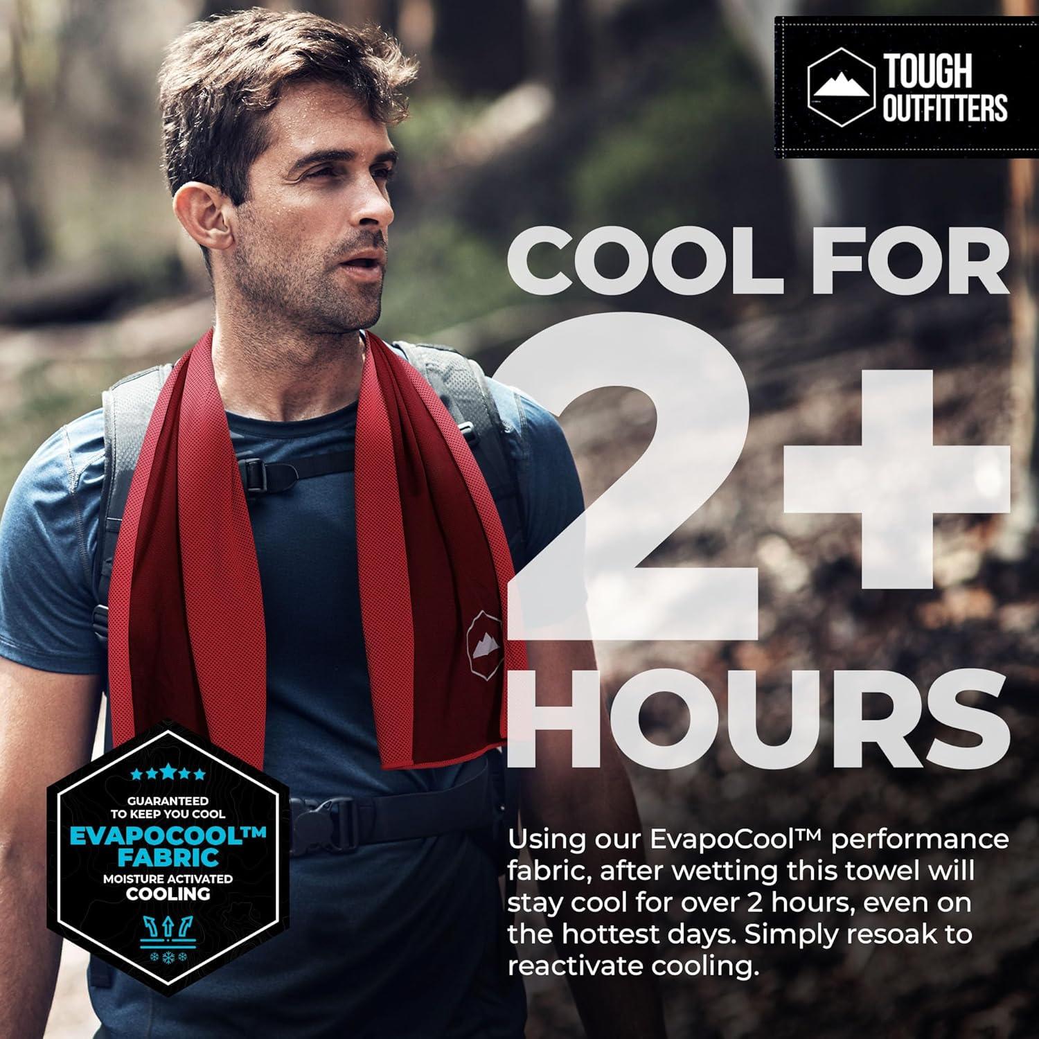 imageTough Outdoors Cooling Towel  Cooling Towels for Neck ampamp Face  Ice Wrap ampamp Sweat Rag for Camping Gym Yoga ampamp Sports  Workout Towel for Gym Sweat  Cool Towels for Extreme HeatRed