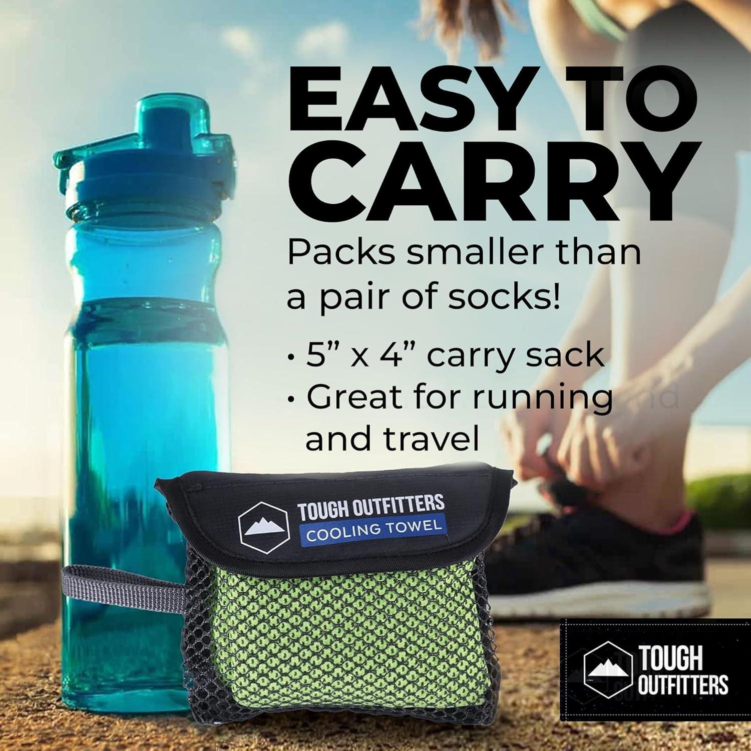 imageTough Outdoors Cooling Towel  Cooling Towels for Neck ampamp Face  Ice Wrap ampamp Sweat Rag for Camping Gym Yoga ampamp Sports  Workout Towel for Gym Sweat  Cool Towels for Extreme HeatBright Green