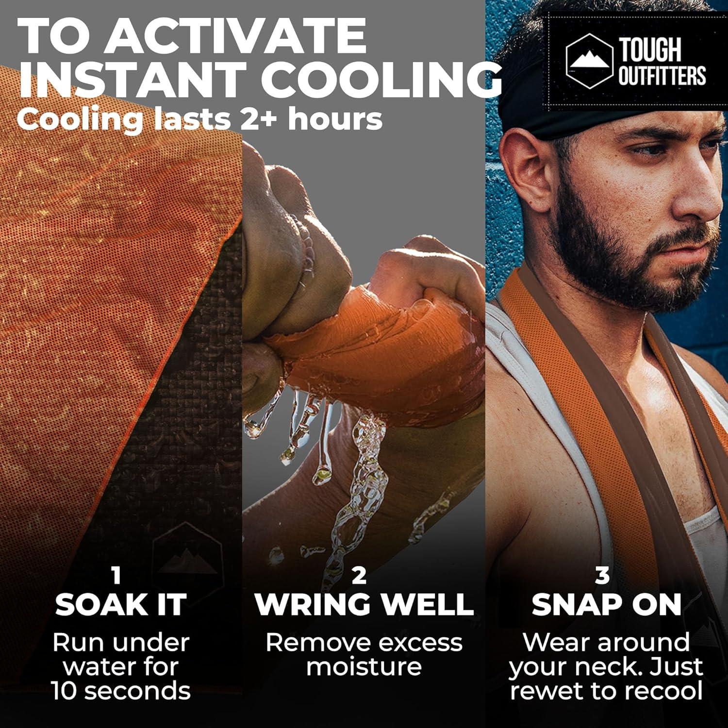 imageTough Outdoors Cooling Towel  Cooling Towels for Neck ampamp Face  Ice Wrap ampamp Sweat Rag for Camping Gym Yoga ampamp Sports  Workout Towel for Gym Sweat  Cool Towels for Extreme HeatOrange