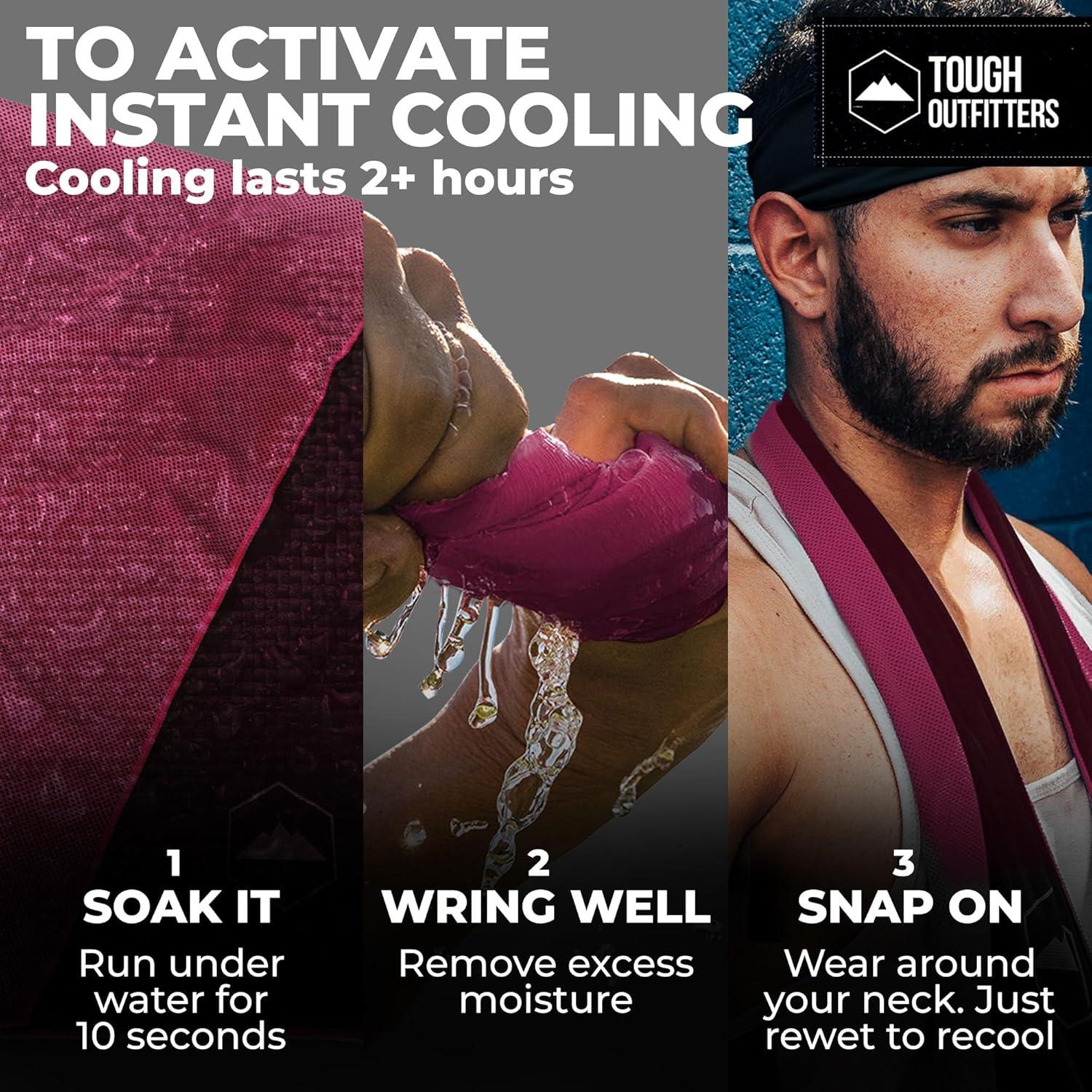 imageTough Outdoors Cooling Towel  Cooling Towels for Neck ampamp Face  Ice Wrap ampamp Sweat Rag for Camping Gym Yoga ampamp Sports  Workout Towel for Gym Sweat  Cool Towels for Extreme HeatPink  Purple  Light Blue