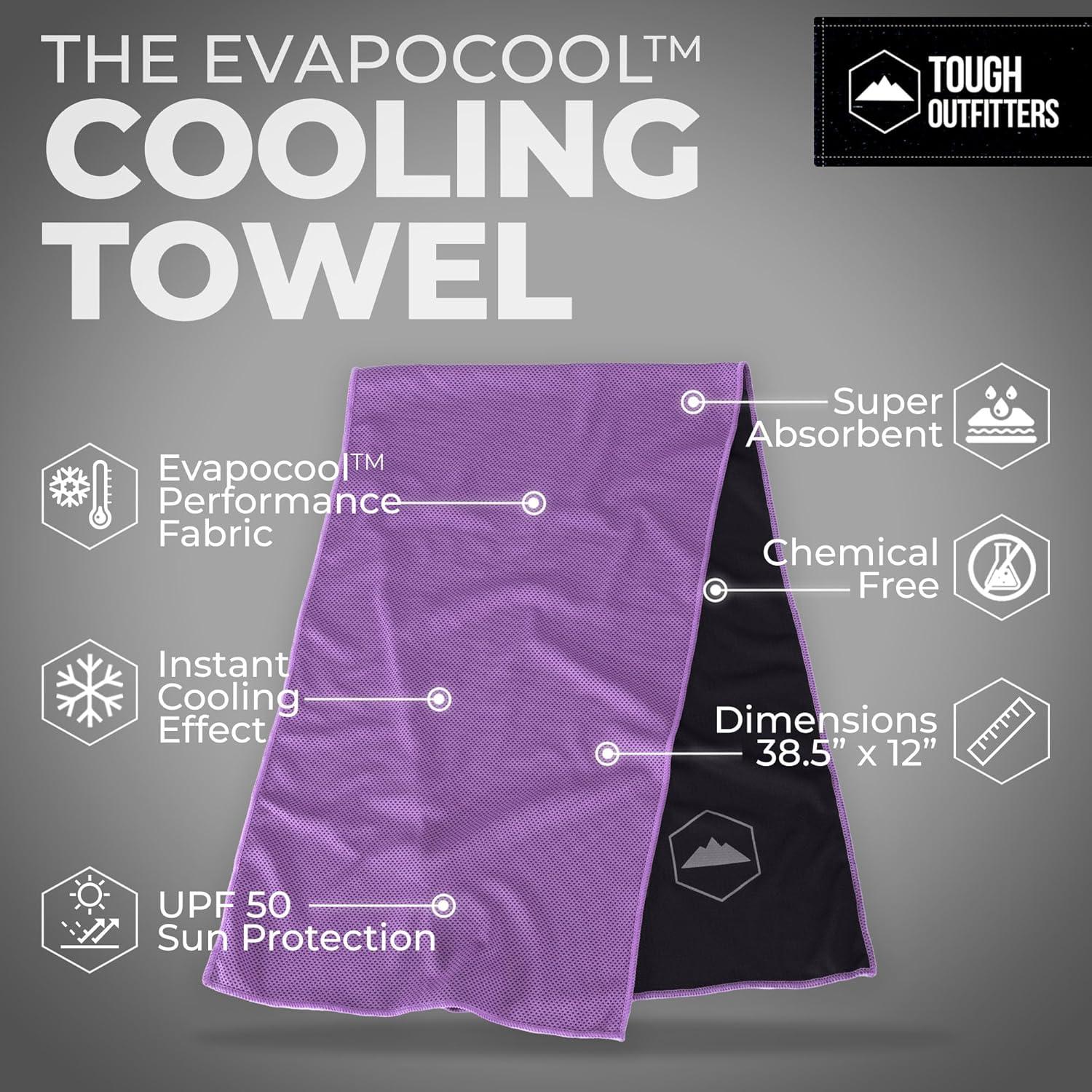 imageTough Outdoors Cooling Towel  Cooling Towels for Neck ampamp Face  Ice Wrap ampamp Sweat Rag for Camping Gym Yoga ampamp Sports  Workout Towel for Gym Sweat  Cool Towels for Extreme HeatPurple