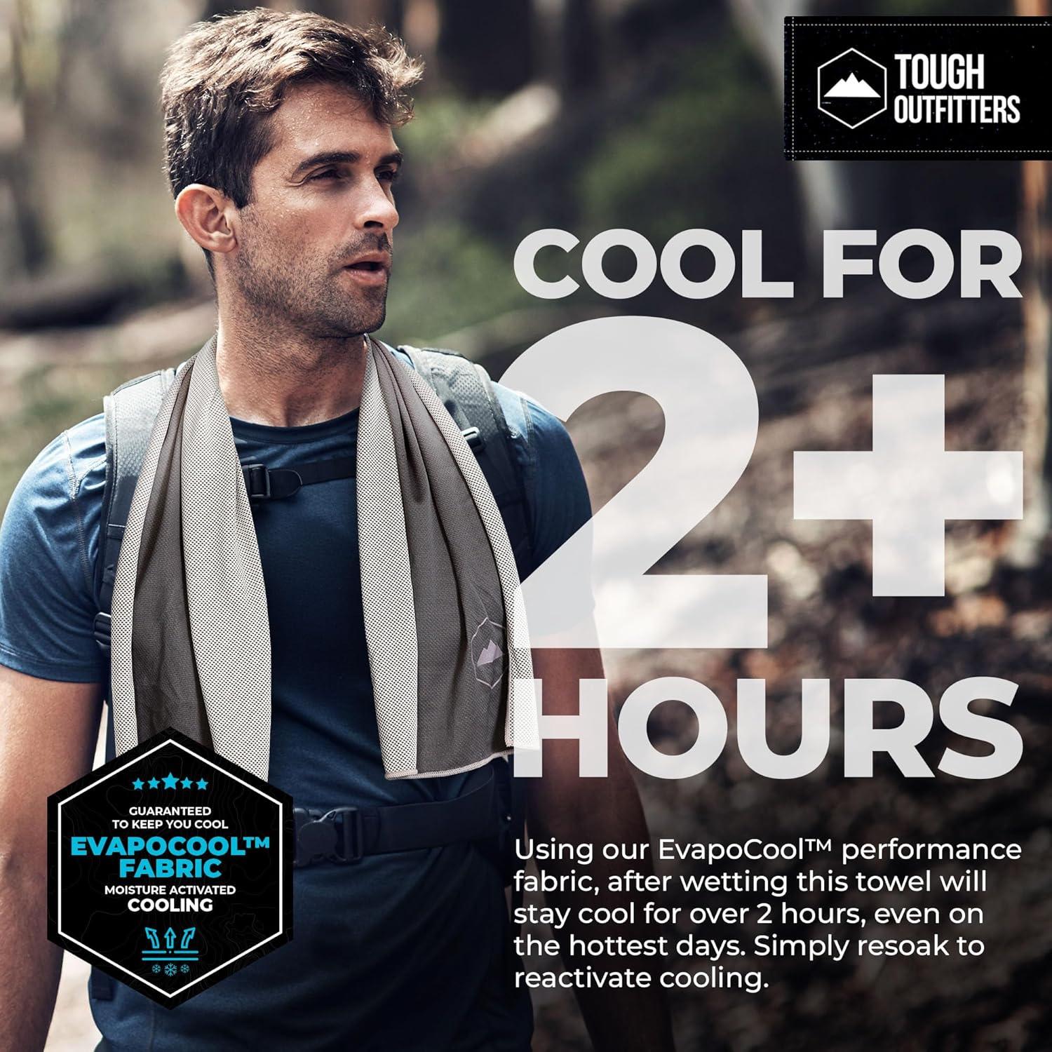 imageTough Outdoors Cooling Towel  Cooling Towels for Neck ampamp Face  Ice Wrap ampamp Sweat Rag for Camping Gym Yoga ampamp Sports  Workout Towel for Gym Sweat  Cool Towels for Extreme HeatLight Gray