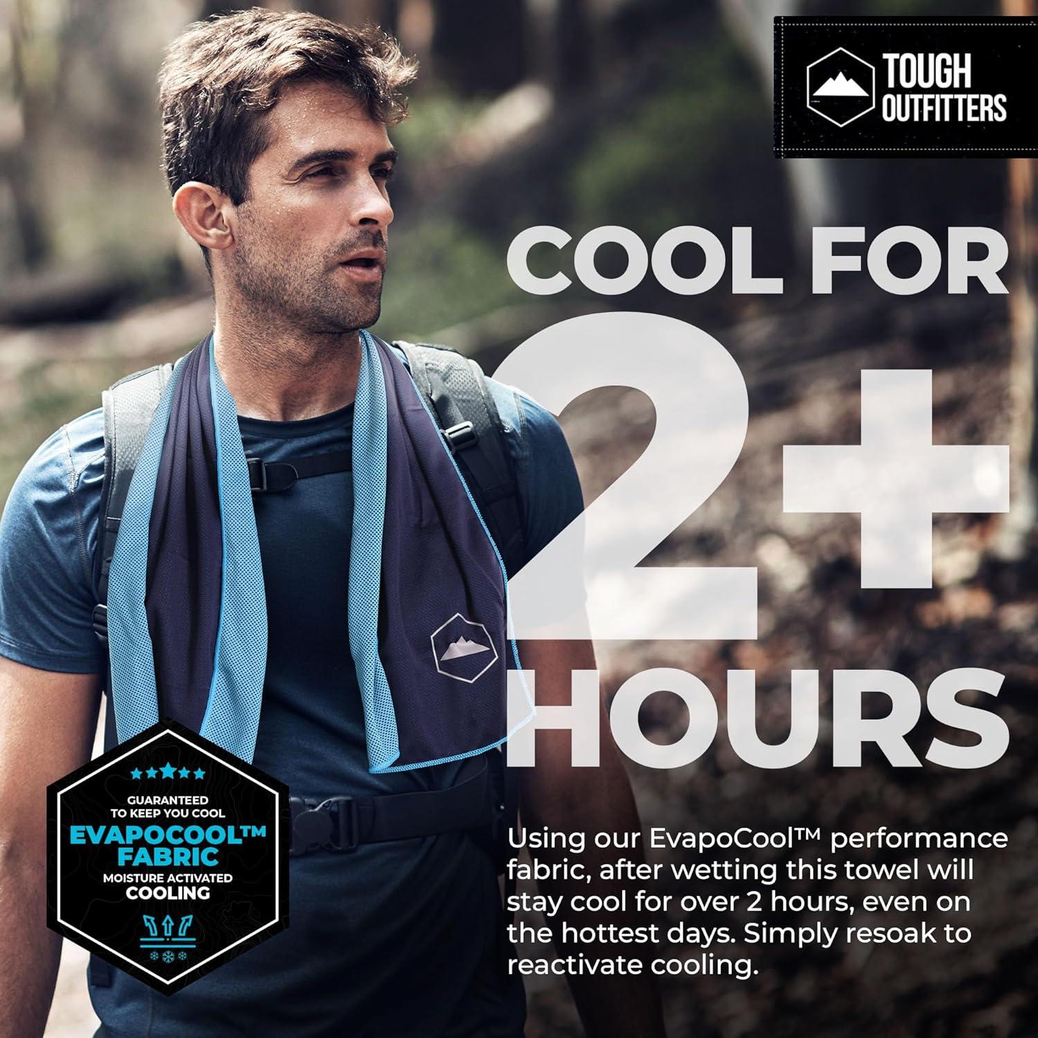 imageTough Outdoors Cooling Towel  Cooling Towels for Neck ampamp Face  Ice Wrap ampamp Sweat Rag for Camping Gym Yoga ampamp Sports  Workout Towel for Gym Sweat  Cool Towels for Extreme HeatLight Blue