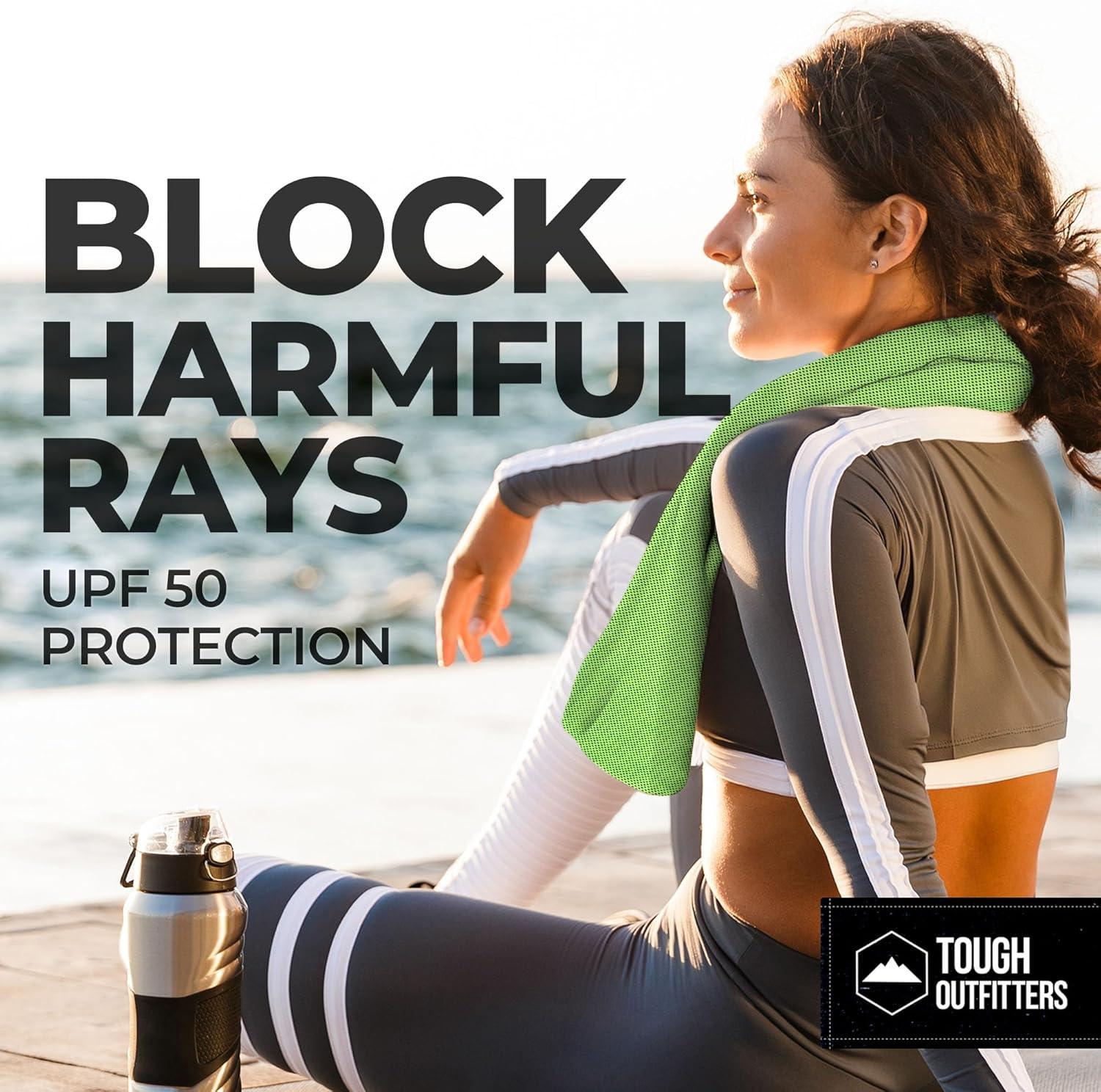 imageTough Outdoors Cooling Towel  Cooling Towels for Neck ampamp Face  Ice Wrap ampamp Sweat Rag for Camping Gym Yoga ampamp Sports  Workout Towel for Gym Sweat  Cool Towels for Extreme HeatBright Green