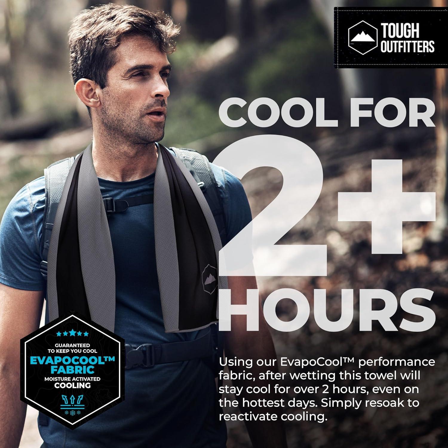 imageTough Outdoors Cooling Towel  Cooling Towels for Neck ampamp Face  Ice Wrap ampamp Sweat Rag for Camping Gym Yoga ampamp Sports  Workout Towel for Gym Sweat  Cool Towels for Extreme HeatDark Gray