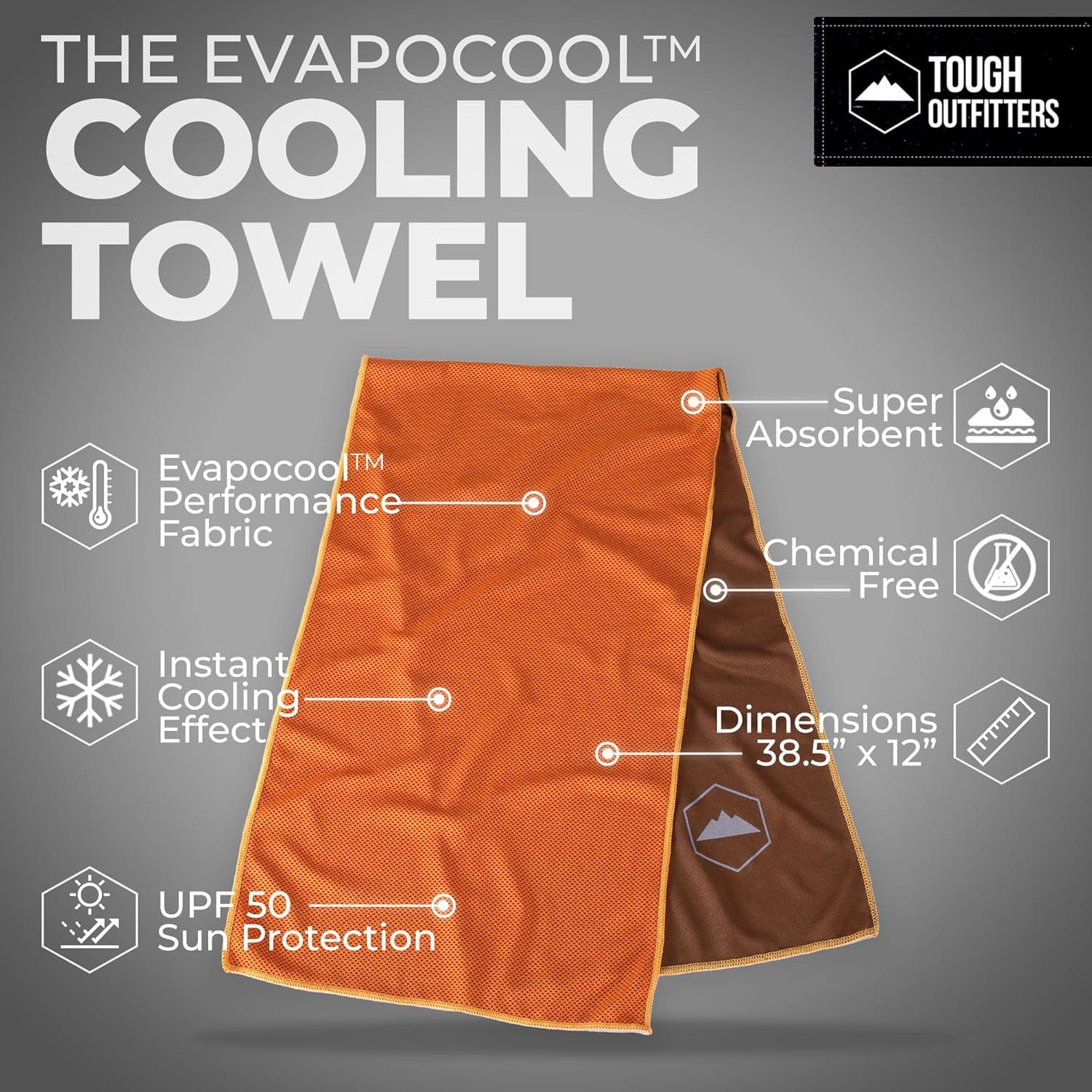 imageTough Outdoors Cooling Towel  Cooling Towels for Neck ampamp Face  Ice Wrap ampamp Sweat Rag for Camping Gym Yoga ampamp Sports  Workout Towel for Gym Sweat  Cool Towels for Extreme HeatOrange
