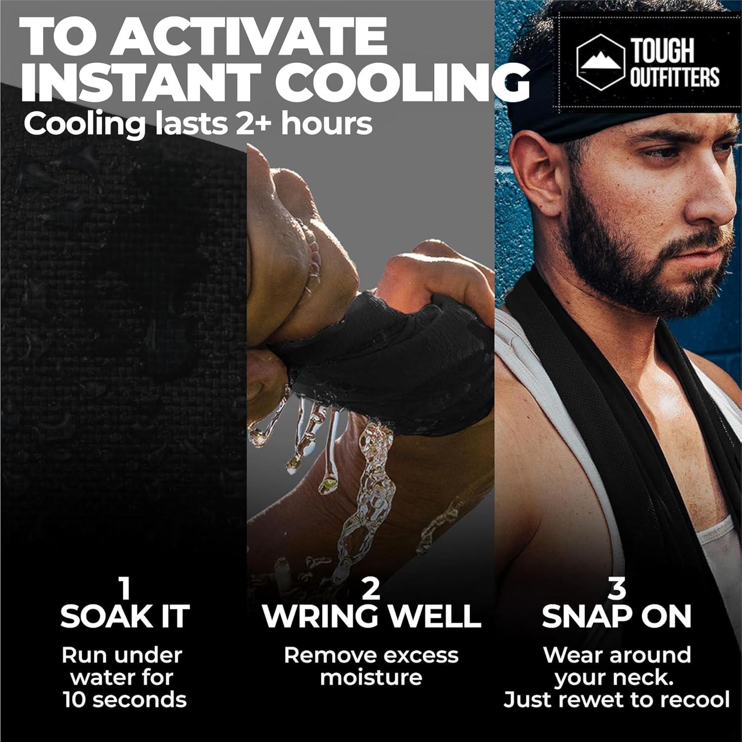 imageTough Outdoors Cooling Towel  Cooling Towels for Neck ampamp Face  Ice Wrap ampamp Sweat Rag for Camping Gym Yoga ampamp Sports  Workout Towel for Gym Sweat  Cool Towels for Extreme HeatBlack  Royal Blue  Light Blue  Dark Gray  Pink  Bright Green