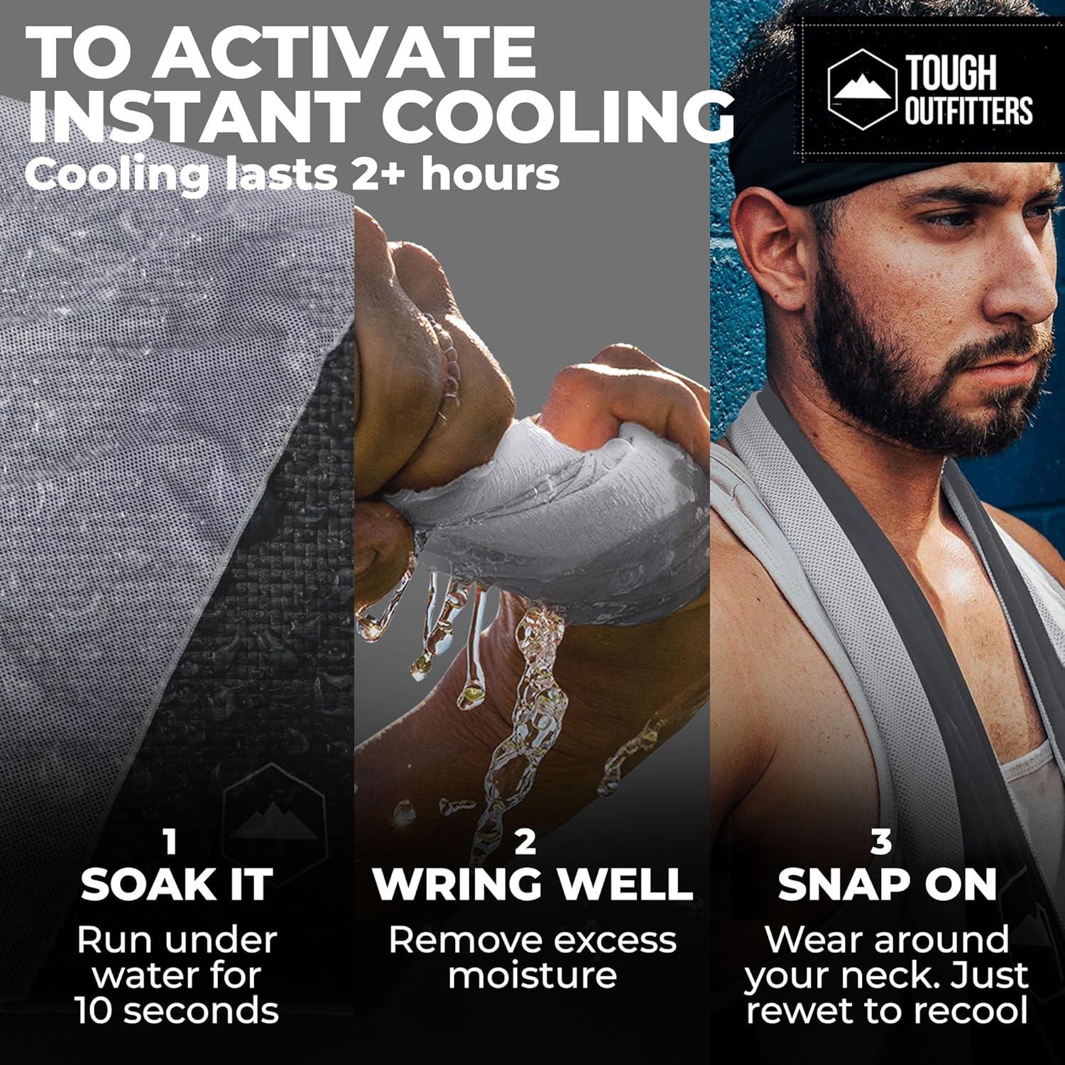 imageTough Outdoors Cooling Towel  Cooling Towels for Neck ampamp Face  Ice Wrap ampamp Sweat Rag for Camping Gym Yoga ampamp Sports  Workout Towel for Gym Sweat  Cool Towels for Extreme HeatLight Gray