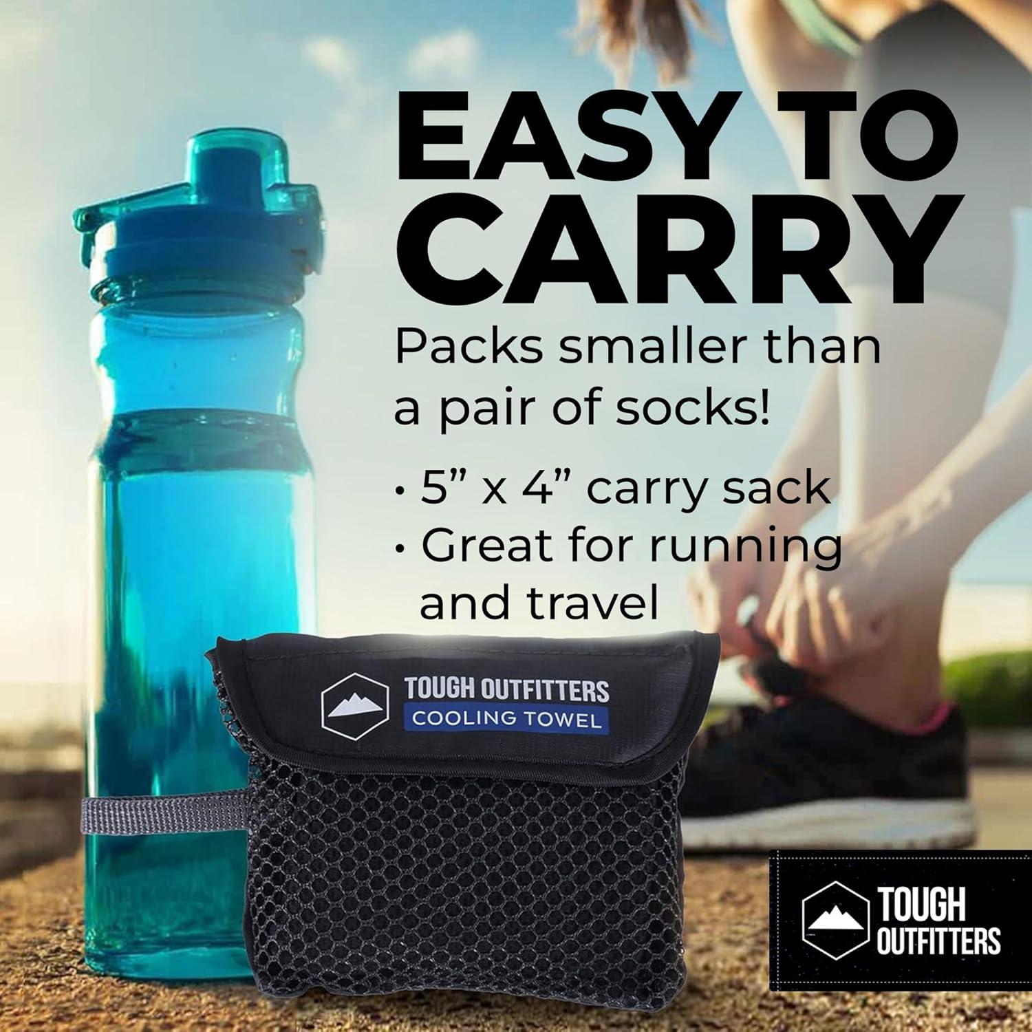 imageTough Outdoors Cooling Towel  Cooling Towels for Neck ampamp Face  Ice Wrap ampamp Sweat Rag for Camping Gym Yoga ampamp Sports  Workout Towel for Gym Sweat  Cool Towels for Extreme HeatBlack