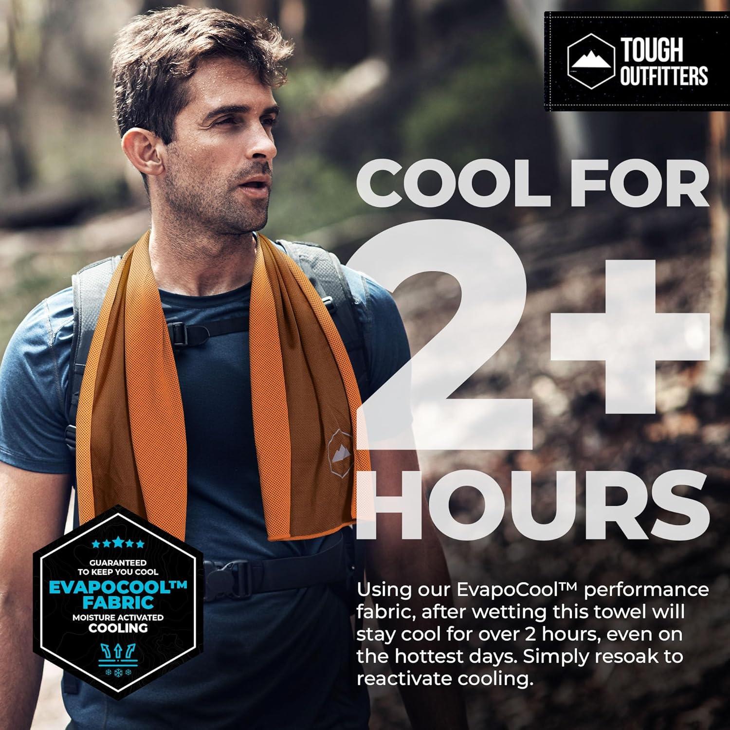 imageTough Outdoors Cooling Towel  Cooling Towels for Neck ampamp Face  Ice Wrap ampamp Sweat Rag for Camping Gym Yoga ampamp Sports  Workout Towel for Gym Sweat  Cool Towels for Extreme HeatOrange