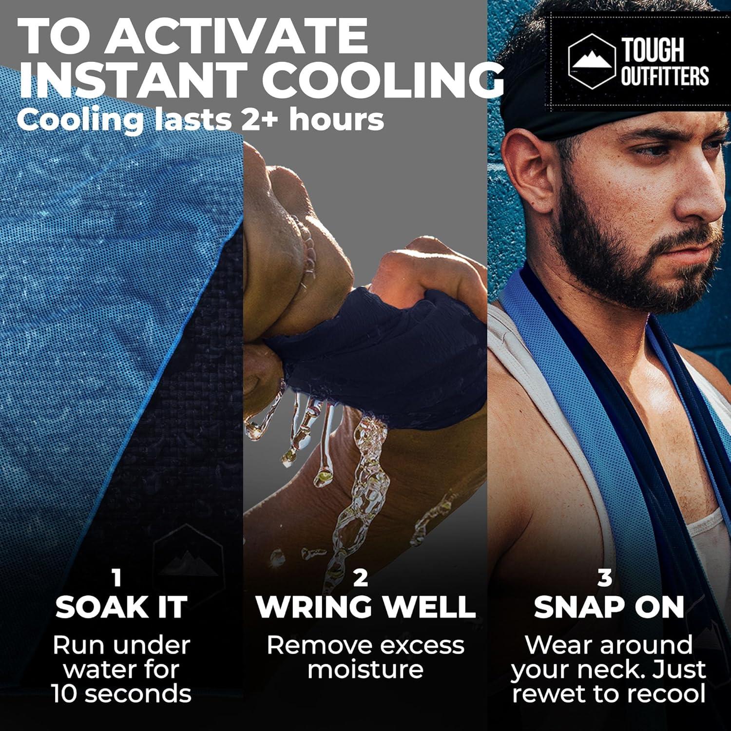 imageTough Outdoors Cooling Towel  Cooling Towels for Neck ampamp Face  Ice Wrap ampamp Sweat Rag for Camping Gym Yoga ampamp Sports  Workout Towel for Gym Sweat  Cool Towels for Extreme HeatRoyal BlueLight GrayLight Blue