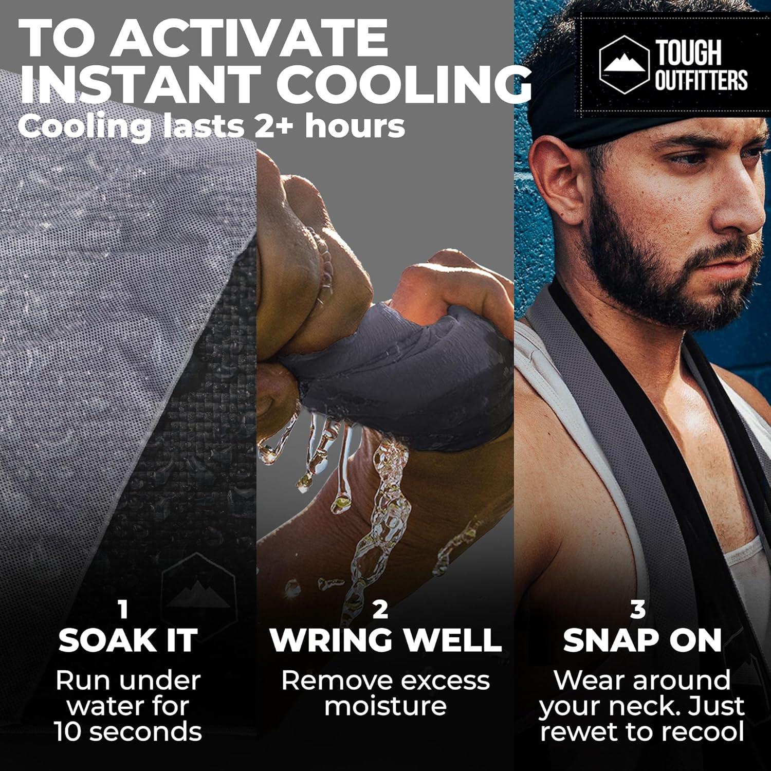 imageTough Outdoors Cooling Towel  Cooling Towels for Neck ampamp Face  Ice Wrap ampamp Sweat Rag for Camping Gym Yoga ampamp Sports  Workout Towel for Gym Sweat  Cool Towels for Extreme HeatDark Gray