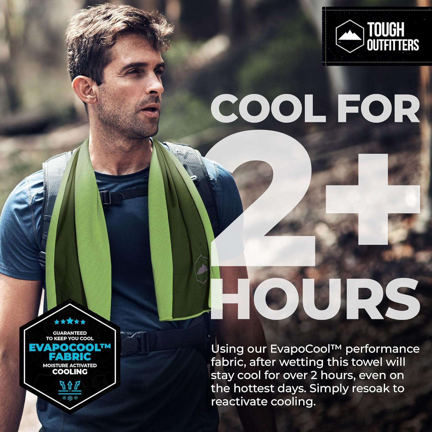 imageTough Outdoors Cooling Towel  Cooling Towels for Neck ampamp Face  Ice Wrap ampamp Sweat Rag for Camping Gym Yoga ampamp Sports  Workout Towel for Gym Sweat  Cool Towels for Extreme HeatBright Green