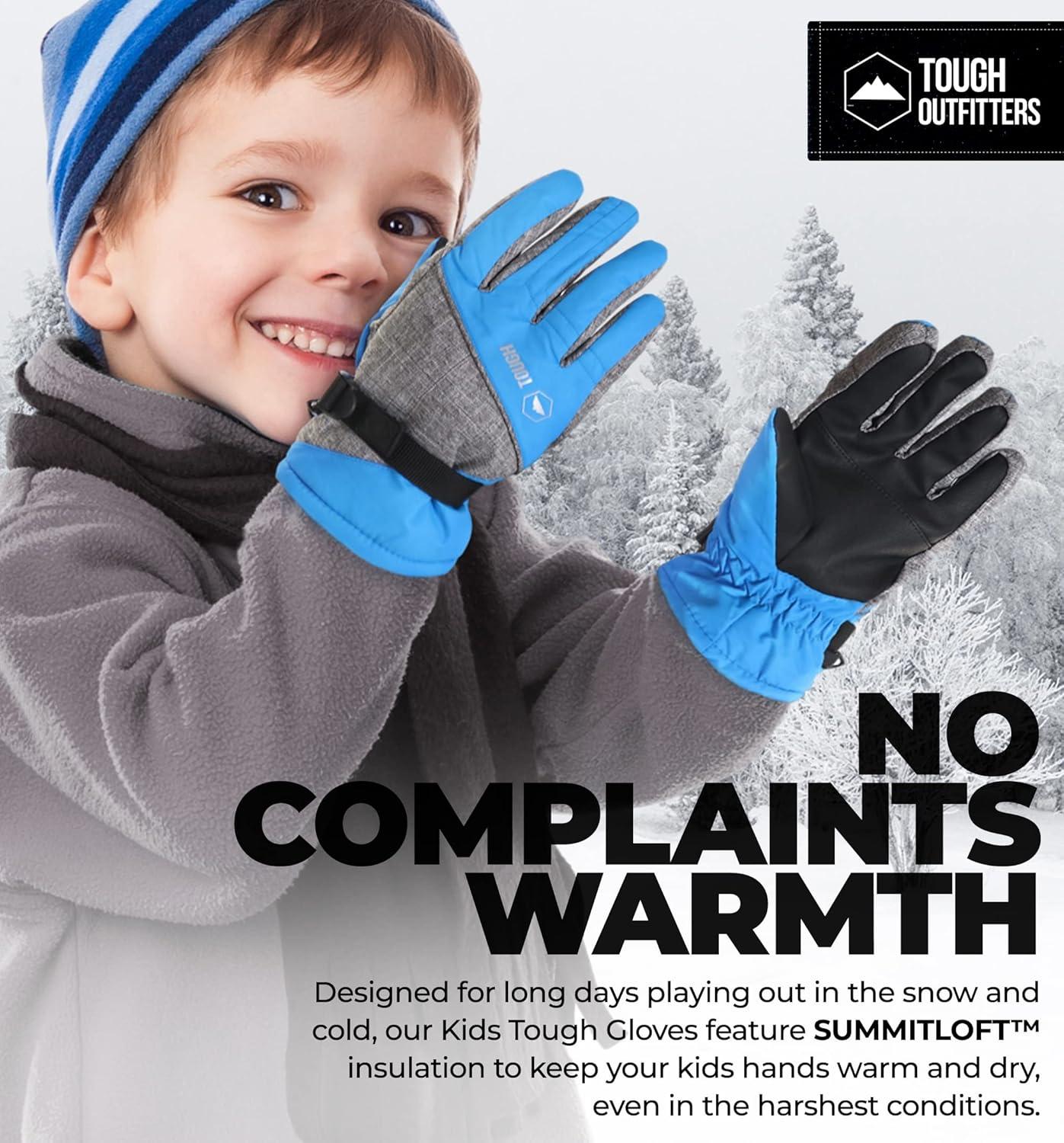 imageTough Outdoors Kids Insulated Waterproof Snow Gloves  Youth Winter Ski Gloves for Girls ampamp BoysBlue