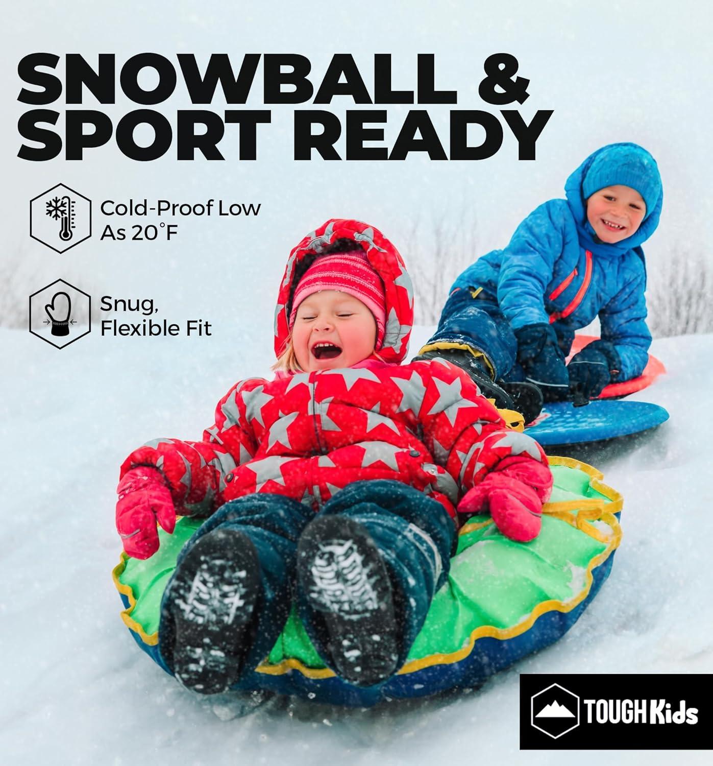 imageTough Outdoors Kids Snow Gloves  Ski ampamp Snowboarding Waterproof Insulated Winter Gloves for Girls Boys ampamp ToddlersBlue