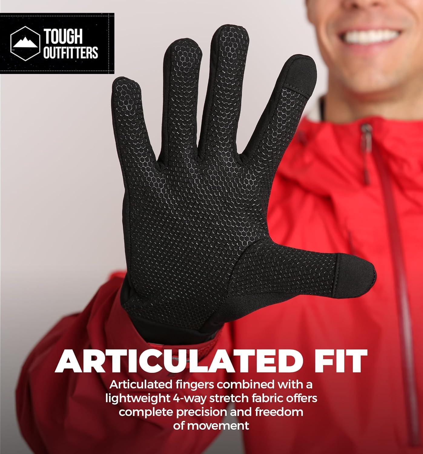 imageTough Outdoors Running Gloves for Men ampamp Women  Winter Liners ampamp Touchscreen  Lightweight ampamp Hiking Gloves