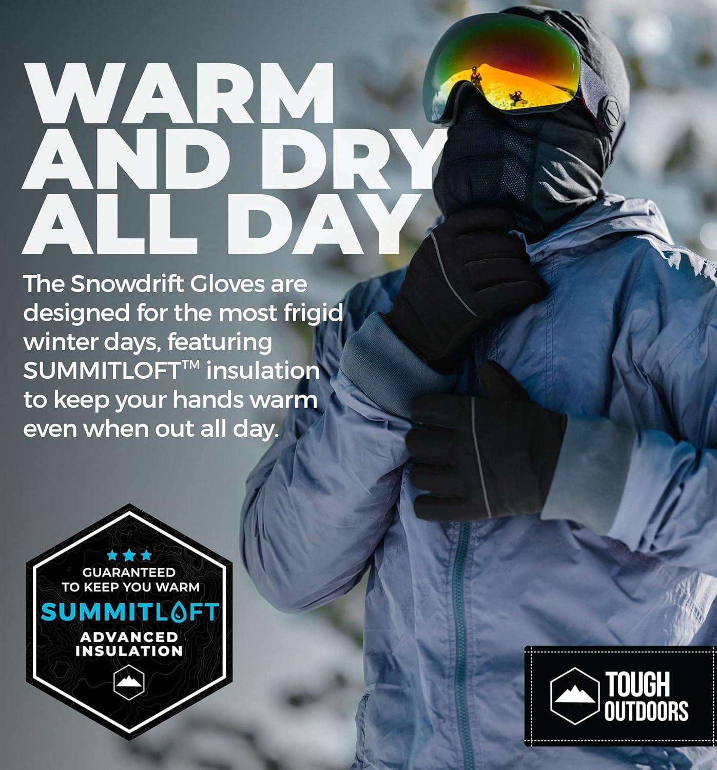 imageTough Outdoors Ski Gloves for Men ampamp Women Thermal Snow Gloves ampamp Waterproof Snowboarding Gloves  Warm Winter Gloves for Men