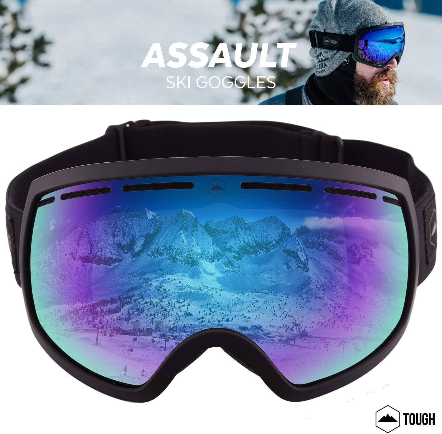 imageTough Outdoors Ski ampamp Snowboard Goggles  Snow Glasses for Skiing Snowboarding Outdoor Winter Sports Fits Men Women Youth