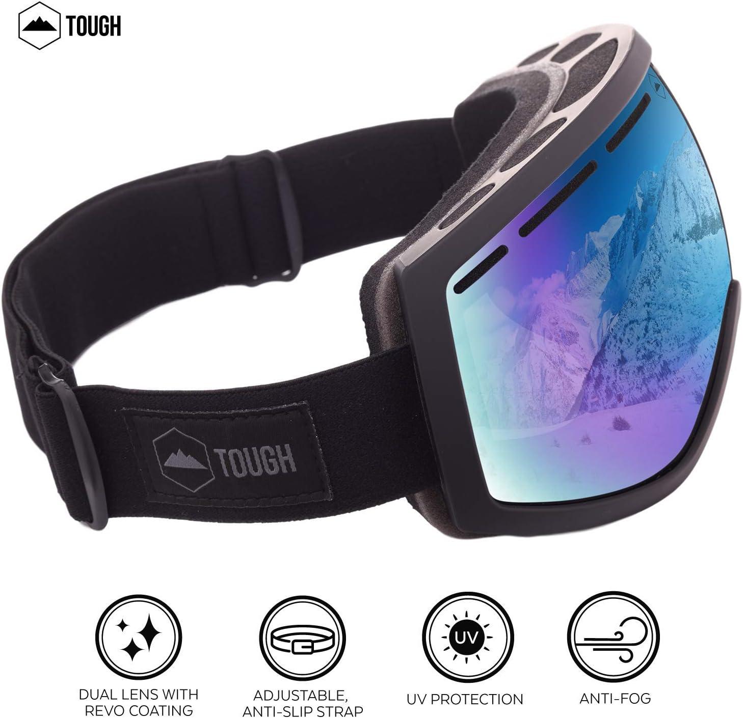 imageTough Outdoors Ski ampamp Snowboard Goggles  Snow Glasses for Skiing Snowboarding Outdoor Winter Sports Fits Men Women Youth