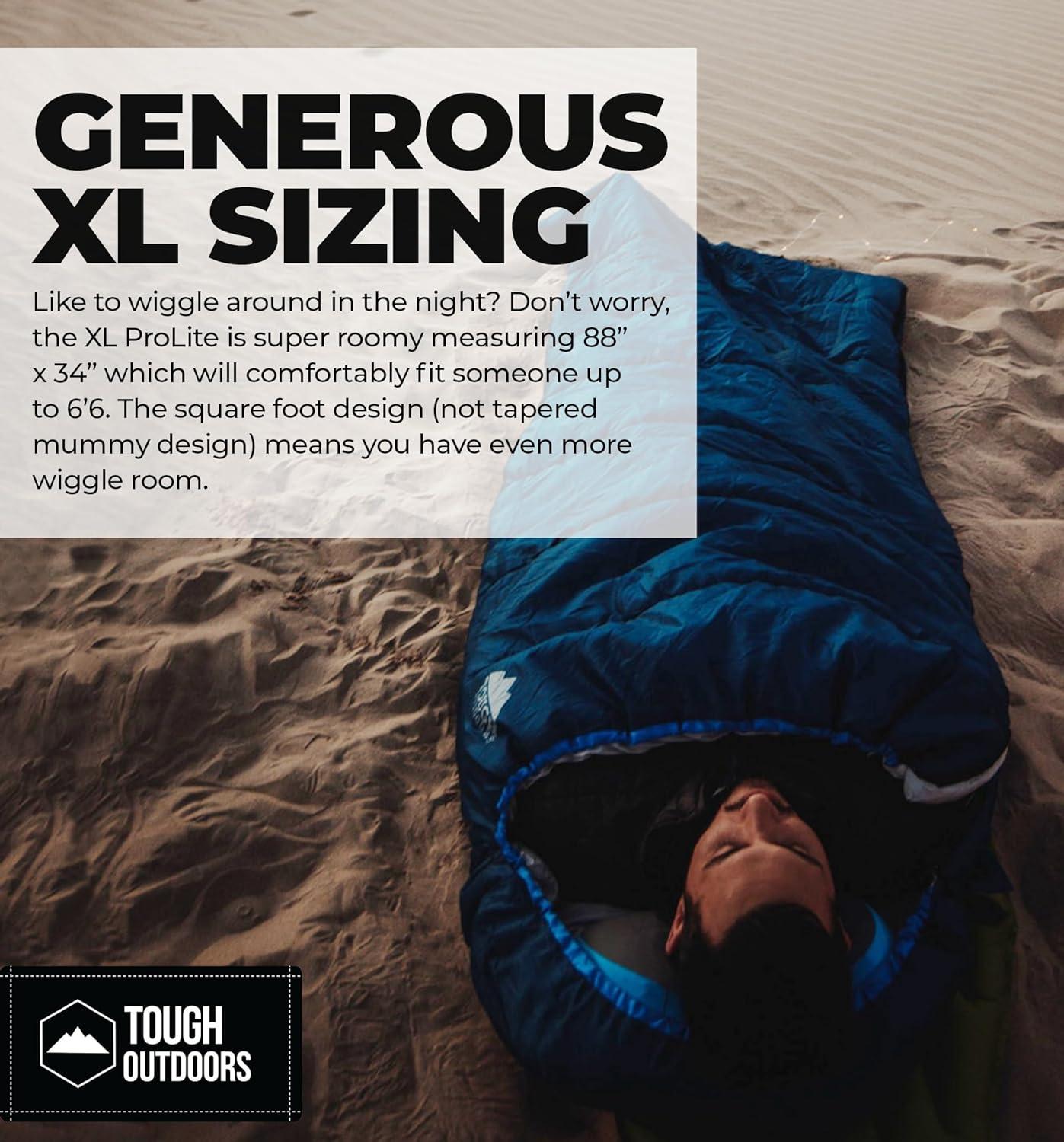 imageTough Outdoors Sleeping Bags for Adults ampamp Kids Sleeping Bags Girls Boys Teens  Camping Sleeping Bag for Backpacking Cold Warm Weather ampamp Summer Sleeping Bag  Lightweight Waterproof Compact Sleep BagAdult Sleeping Bag  4060F Temperature Rating