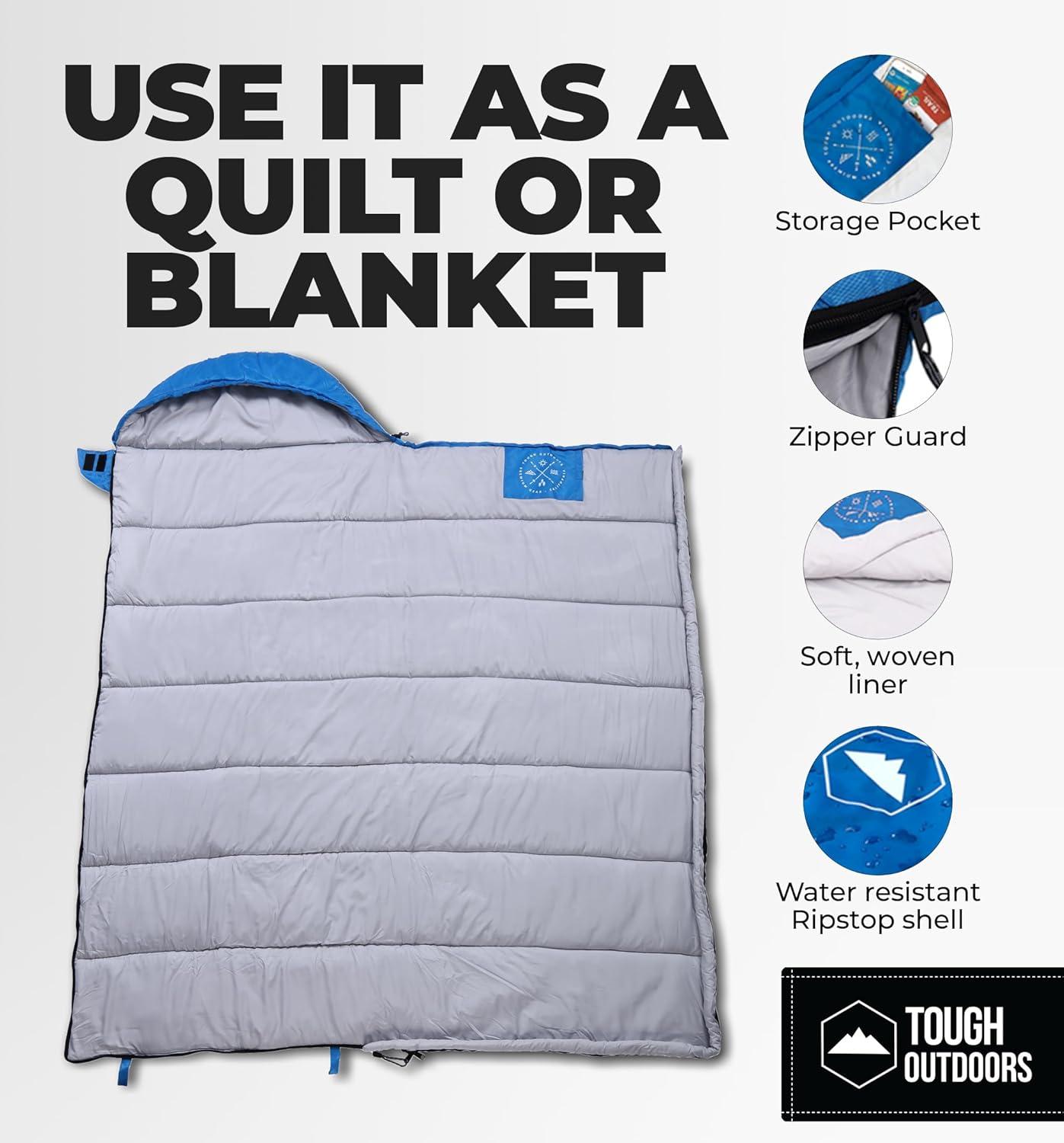 imageTough Outdoors Sleeping Bags for Adults ampamp Kids Sleeping Bags Girls Boys Teens  Camping Sleeping Bag for Backpacking Cold Warm Weather ampamp Summer Sleeping Bag  Lightweight Waterproof Compact Sleep BagAdult Sleeping Bag  4060F Temperature Rating