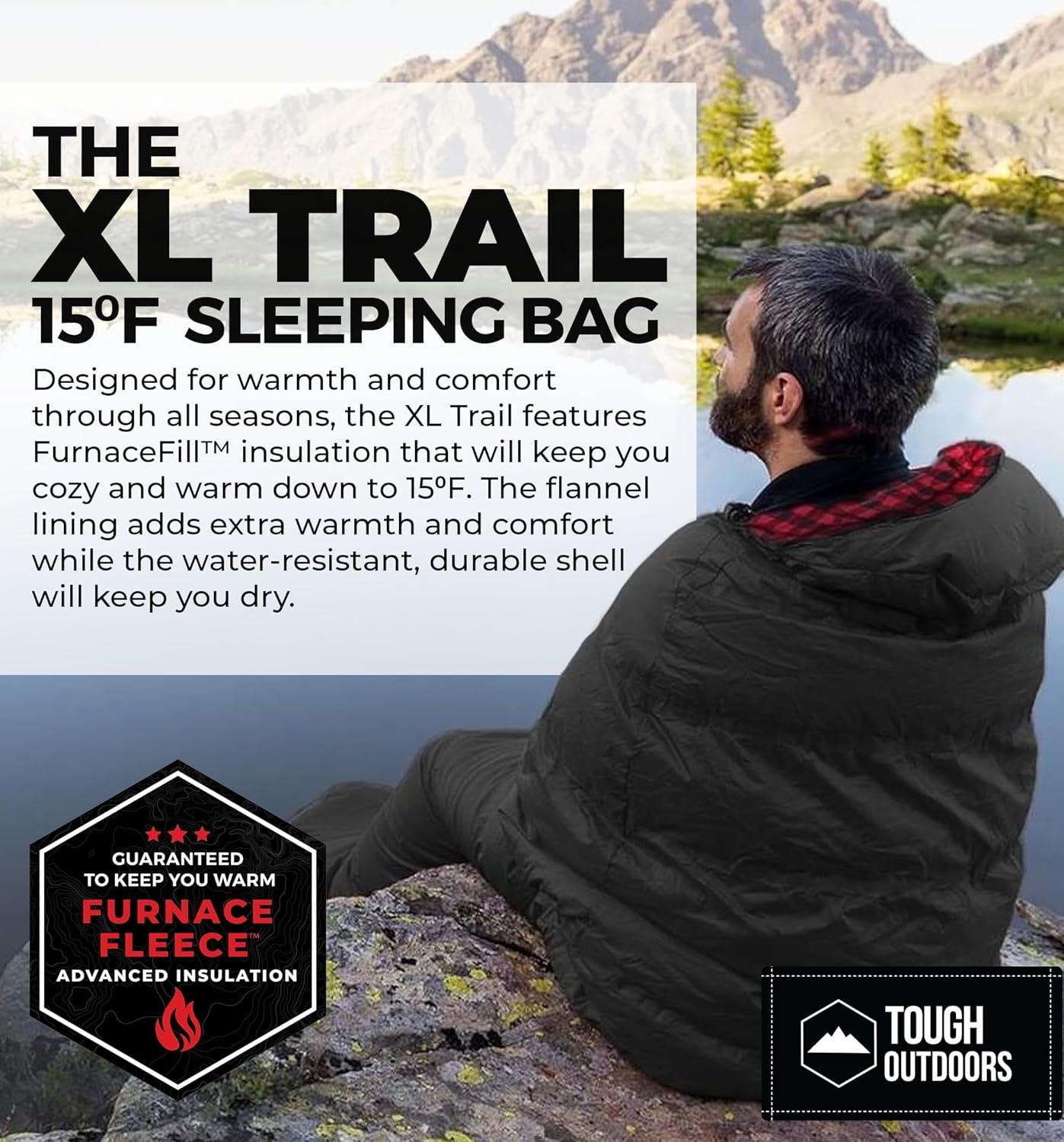 imageTough Outdoors Sleeping Bags for Adults ampamp Kids Sleeping Bags Girls Boys Teens  Camping Sleeping Bag for Backpacking Cold Warm Weather ampamp Summer Sleeping Bag  Lightweight Waterproof Compact Sleep BagAdult Sleeping Bag  1550F Temperature Rating