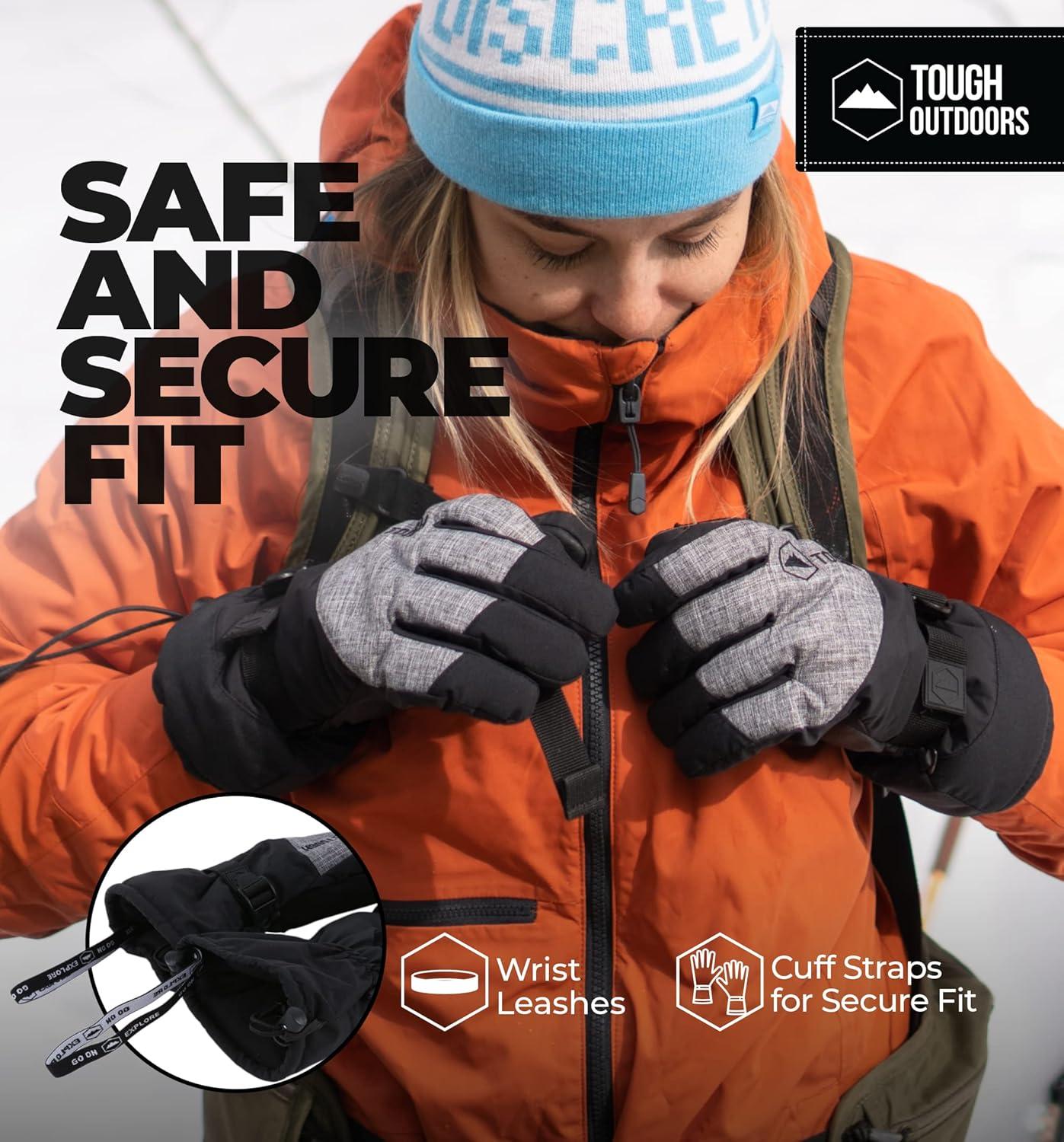 imageTough Outdoors Snow Gloves  Mens ampamp Womens Waterproof ampamp Insulated Ski ampamp Snowboard Gloves