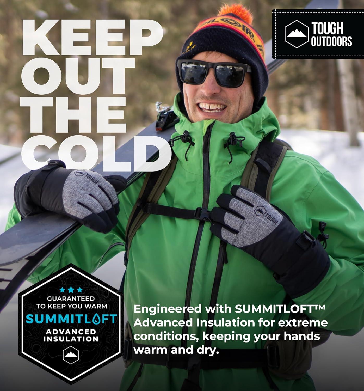 imageTough Outdoors Snow Gloves  Mens ampamp Womens Waterproof ampamp Insulated Ski ampamp Snowboard Gloves