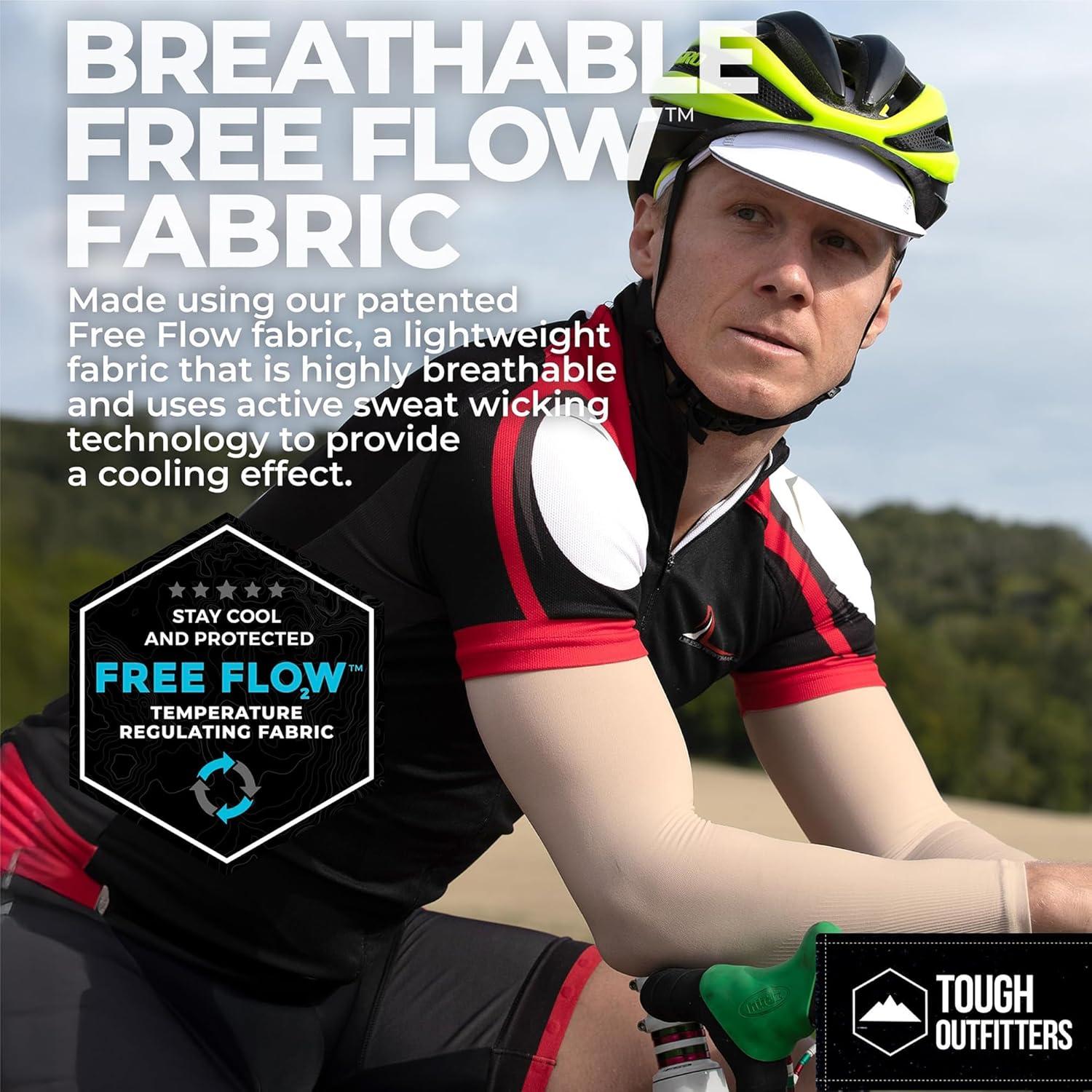 imageTough Outdoors Sun Protection Sleeves  UV Arm Sleeves for Men and Women  Golf Cooling Arm Sleeves  Baseball Sun SleevesBlack  Beige