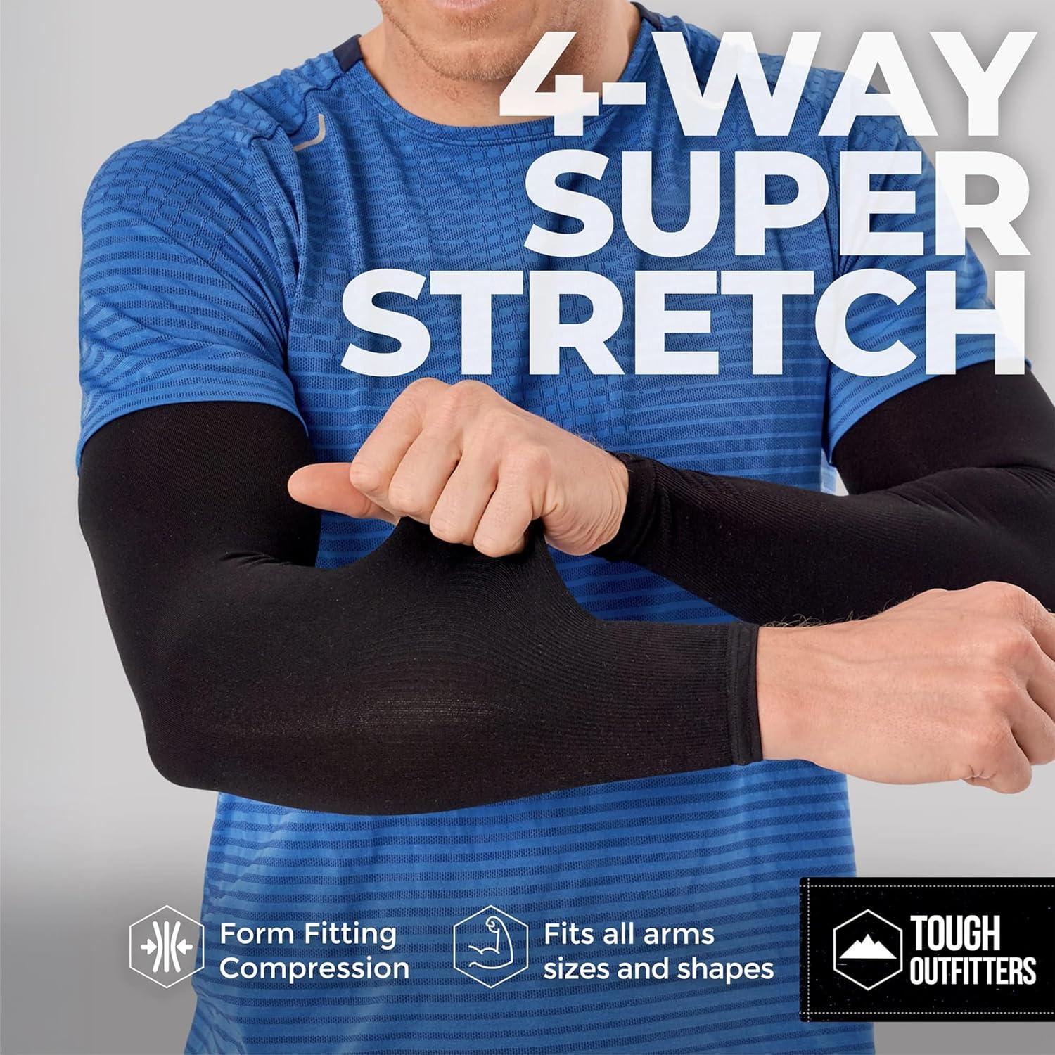 imageTough Outdoors Sun Protection Sleeves  UV Arm Sleeves for Men and Women  Golf Cooling Arm Sleeves  Baseball Sun SleevesBlack  Blue   Pink