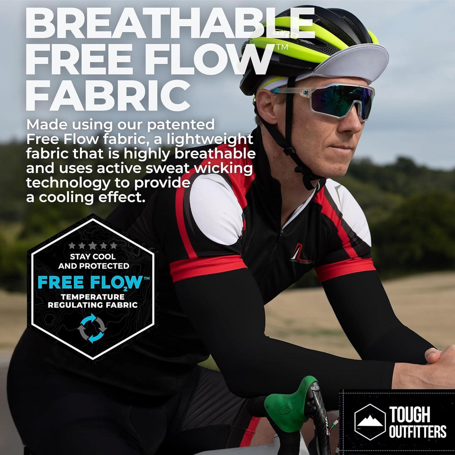 imageTough Outdoors Sun Protection Sleeves  UV Arm Sleeves for Men and Women  Golf Cooling Arm Sleeves  Baseball Sun SleevesBlack  Gray   White