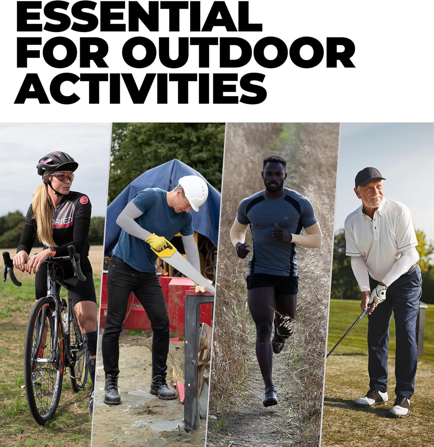 imageTough Outdoors Sun Protection Sleeves  UV Arm Sleeves for Men and Women  Golf Cooling Arm Sleeves  Baseball Sun SleevesBlack