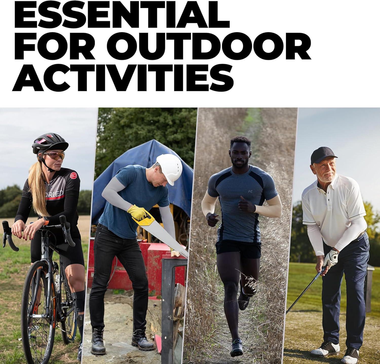 imageTough Outdoors Sun Protection Sleeves  UV Arm Sleeves for Men and Women  Golf Cooling Arm Sleeves  Baseball Sun SleevesDark Gray  White