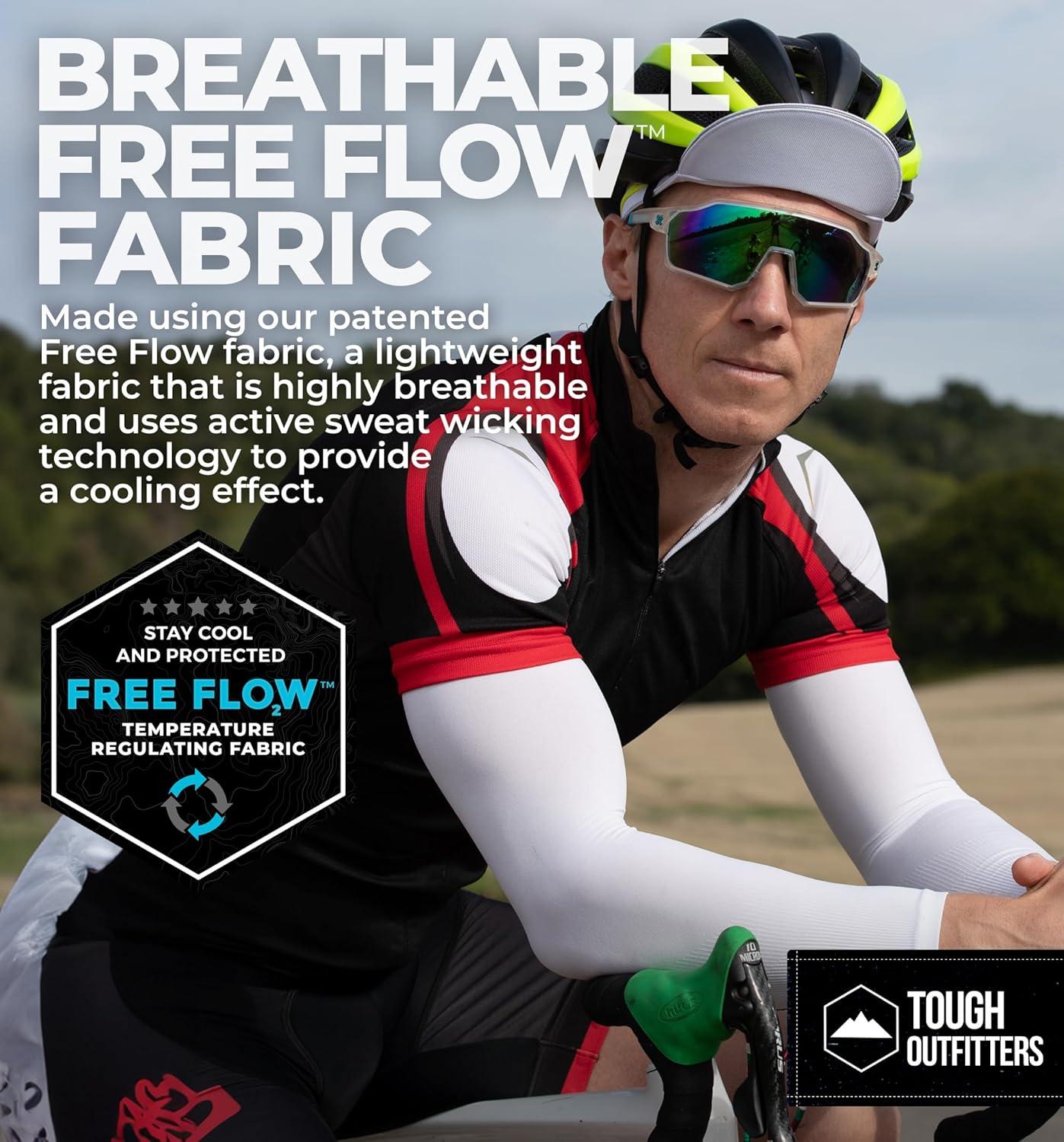 imageTough Outdoors Sun Protection Sleeves  UV Arm Sleeves for Men and Women  Golf Cooling Arm Sleeves  Baseball Sun SleevesWhite