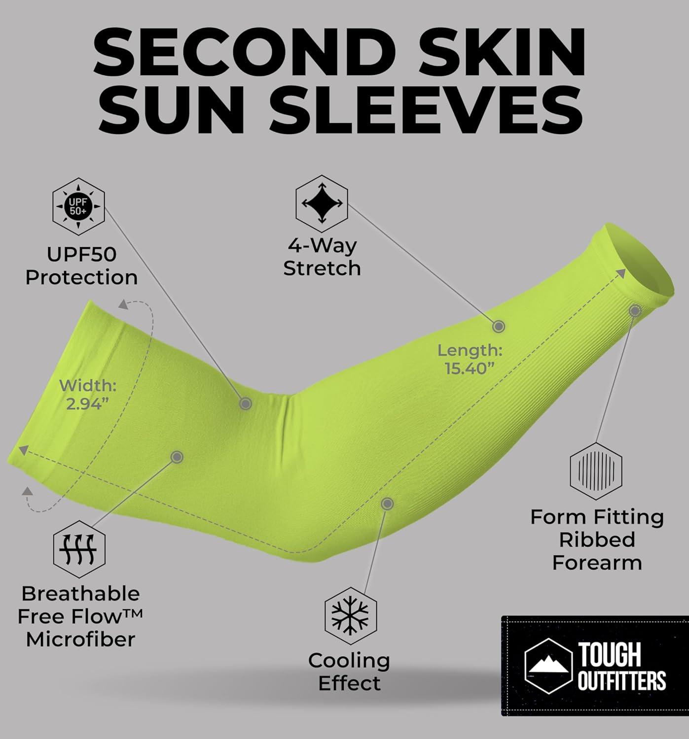 imageTough Outdoors Sun Protection Sleeves  UV Arm Sleeves for Men and Women  Golf Cooling Arm Sleeves  Baseball Sun SleevesYellow