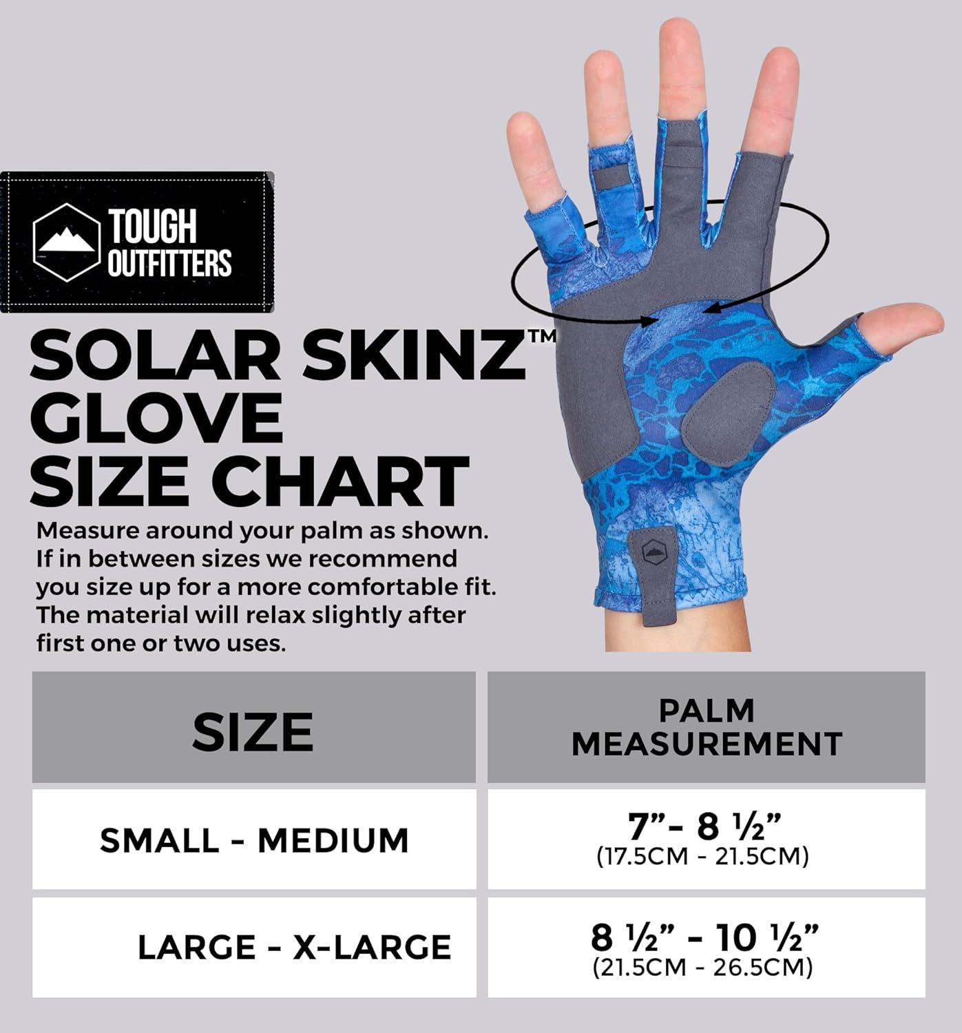 imageTough Outdoors UV Fishing Gloves  Fingerless Kayaking ampamp Sailing  UPF 50 Sun ProtectionNavy Blue