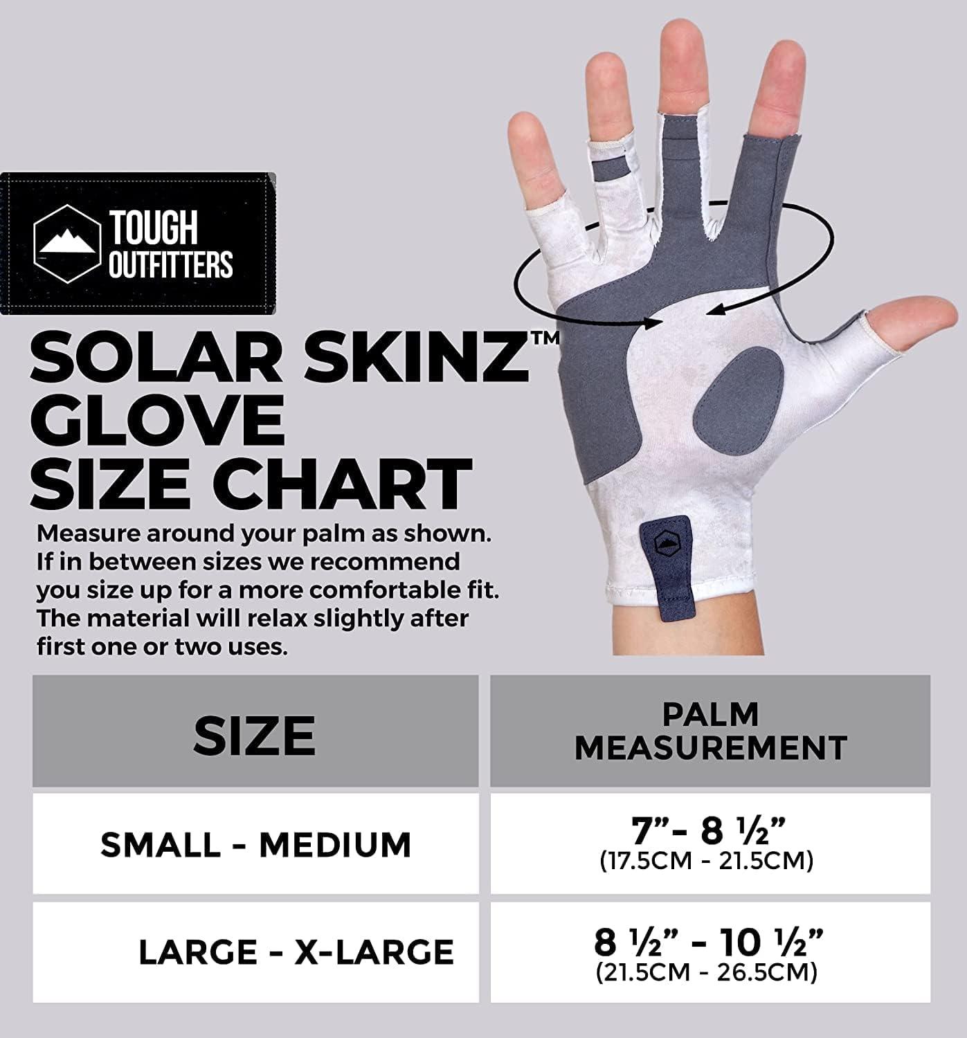 imageTough Outdoors UV Fishing Gloves  Fingerless Kayaking ampamp Sailing  UPF 50 Sun ProtectionWhite and Gray Camo