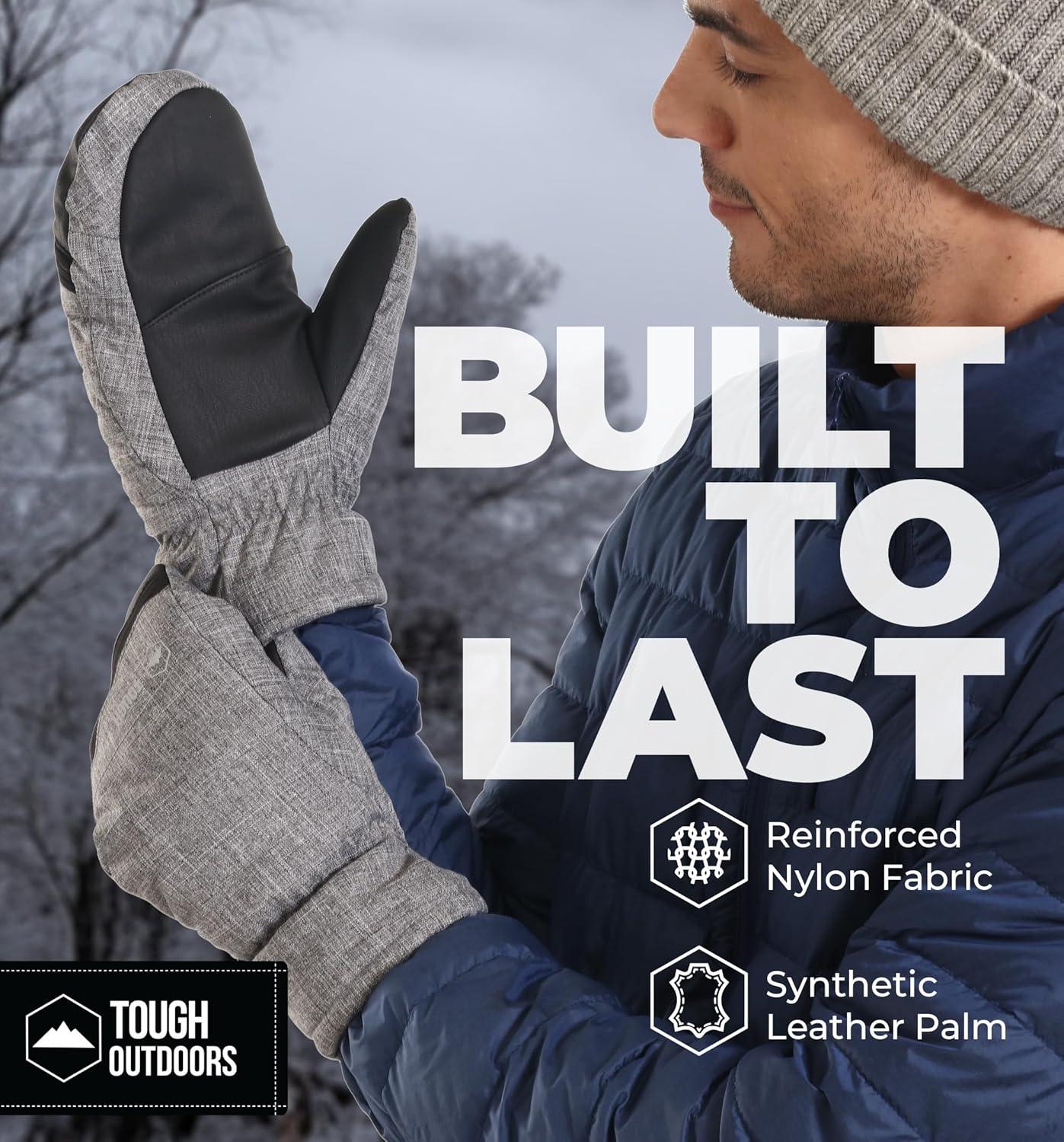 imageTough Outdoors Winter Ski Mittens for Men ampamp Women  Warm Insulated Waterproof Snow Mittens for Cold Weather and Snowboarding