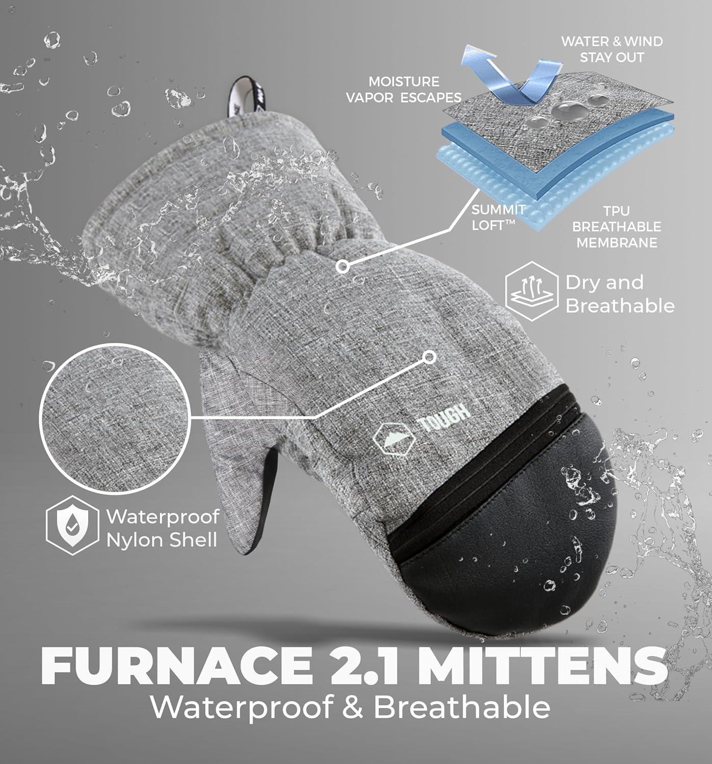 imageTough Outdoors Winter Ski Mittens for Men ampamp Women  Warm Insulated Waterproof Snow Mittens for Cold Weather and Snowboarding