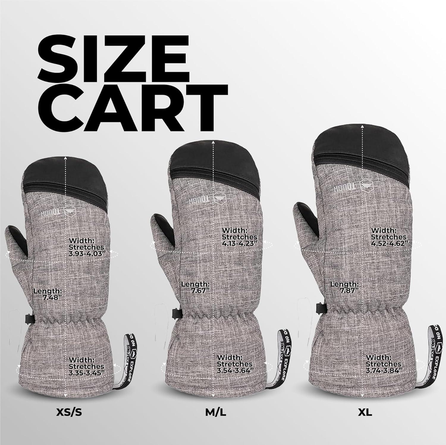 imageTough Outdoors Winter Ski Mittens for Men ampamp Women  Warm Insulated Waterproof Snow Mittens for Cold Weather and Snowboarding