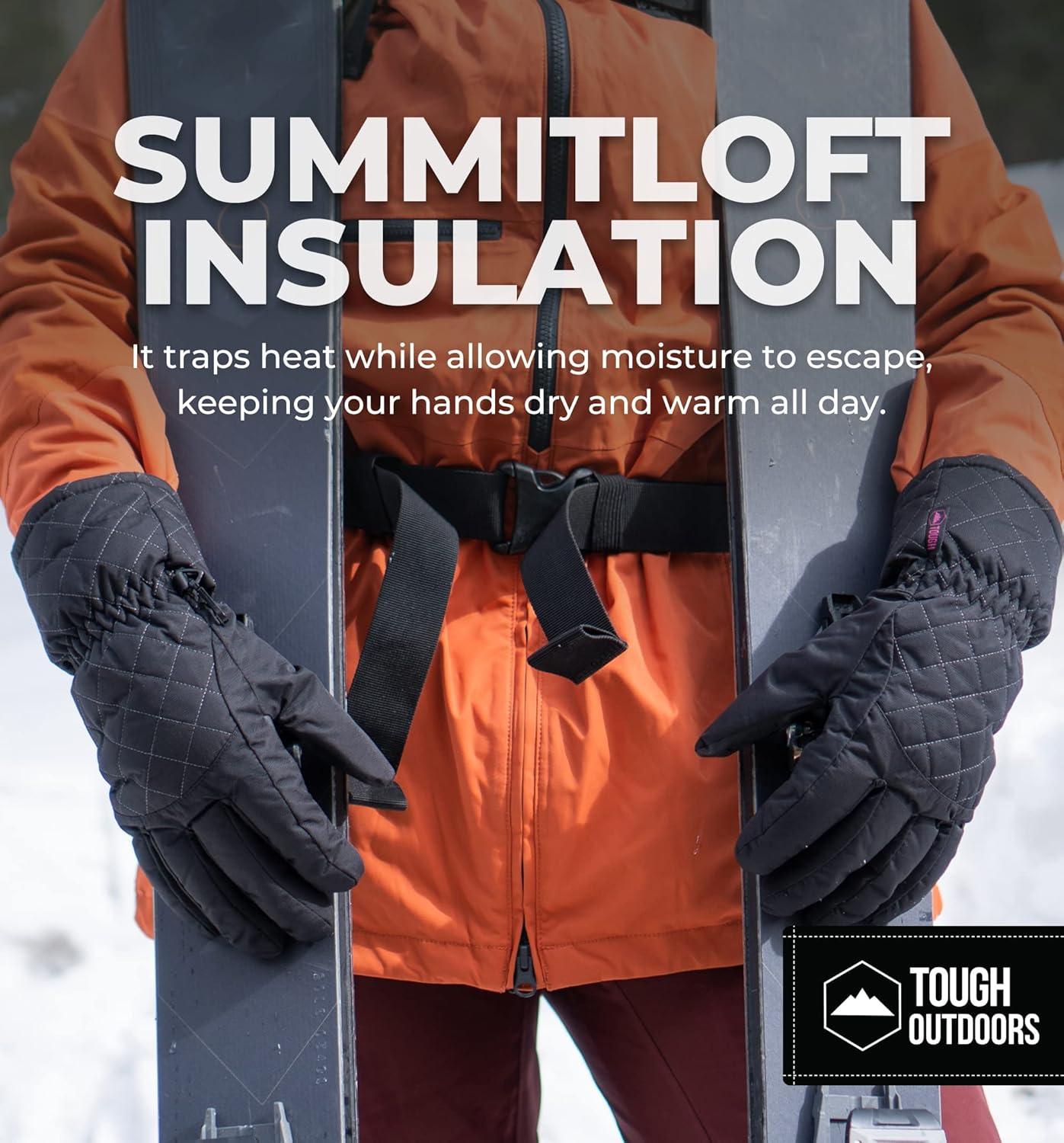 imageTough Outdoors Womens Waterproof Ski Gloves  Adult Snowboarding GlovesXSmall